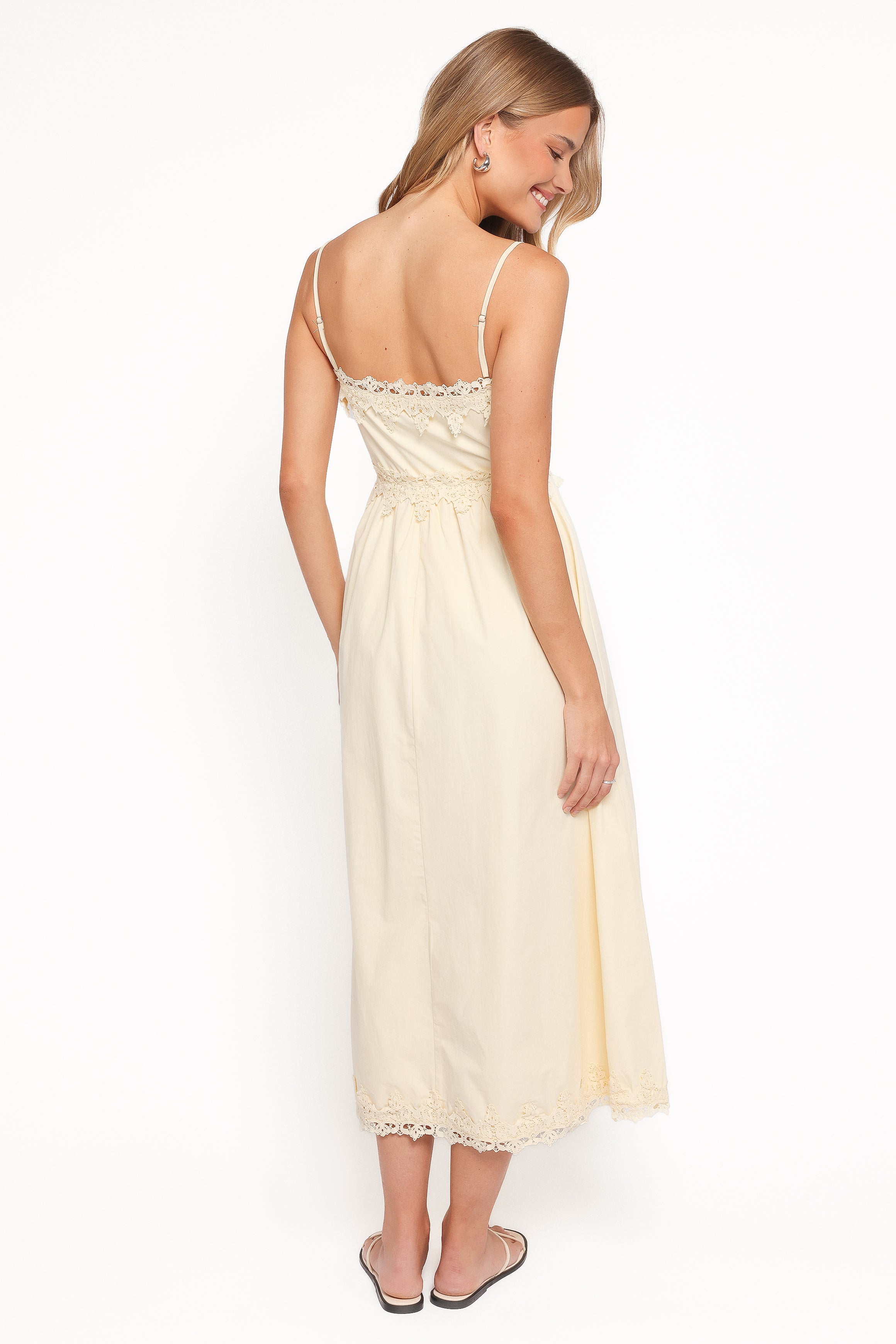 Kiana Midi Dress - Pale Yellow