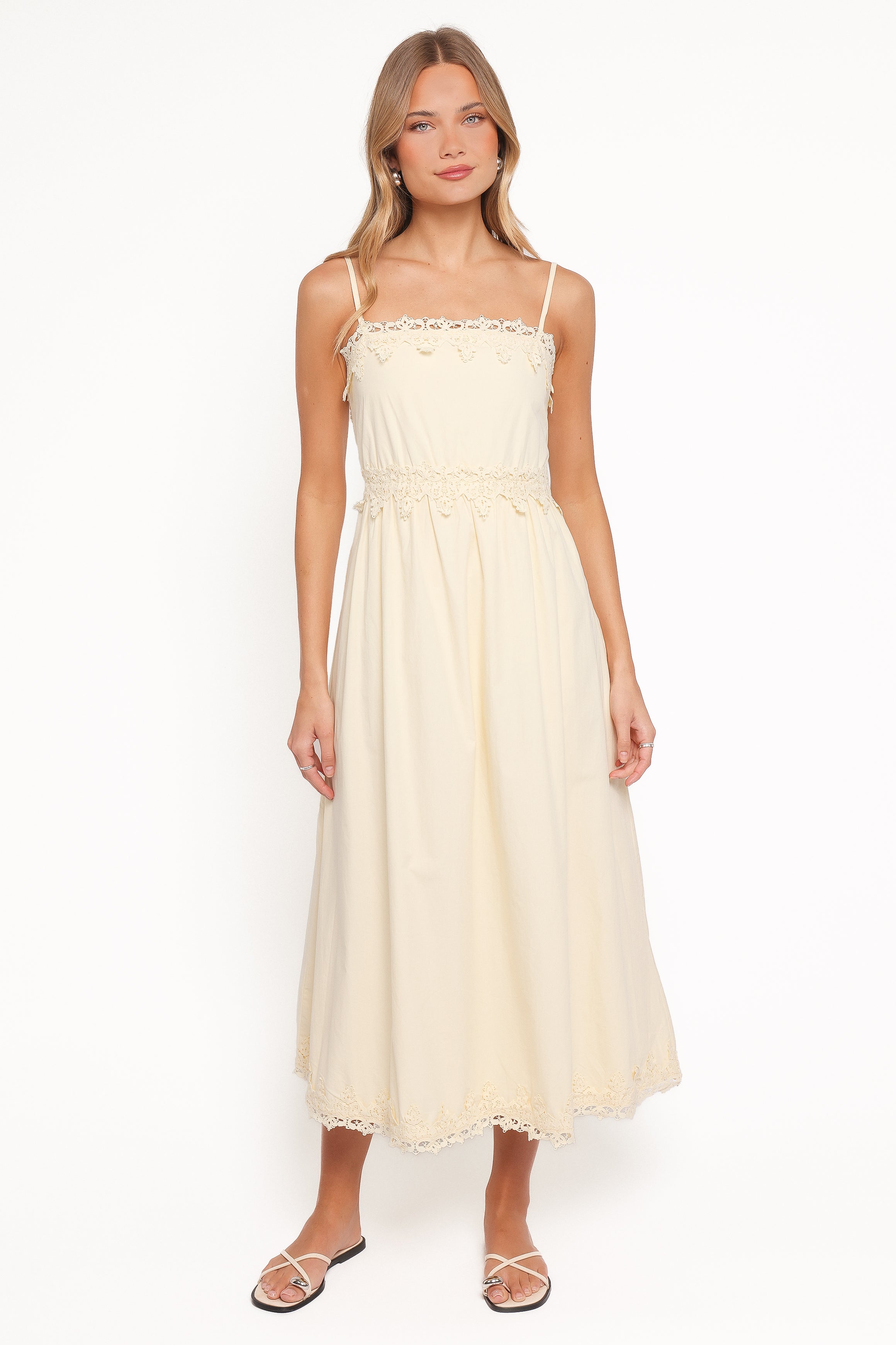 Kiana Midi Dress - Pale Yellow