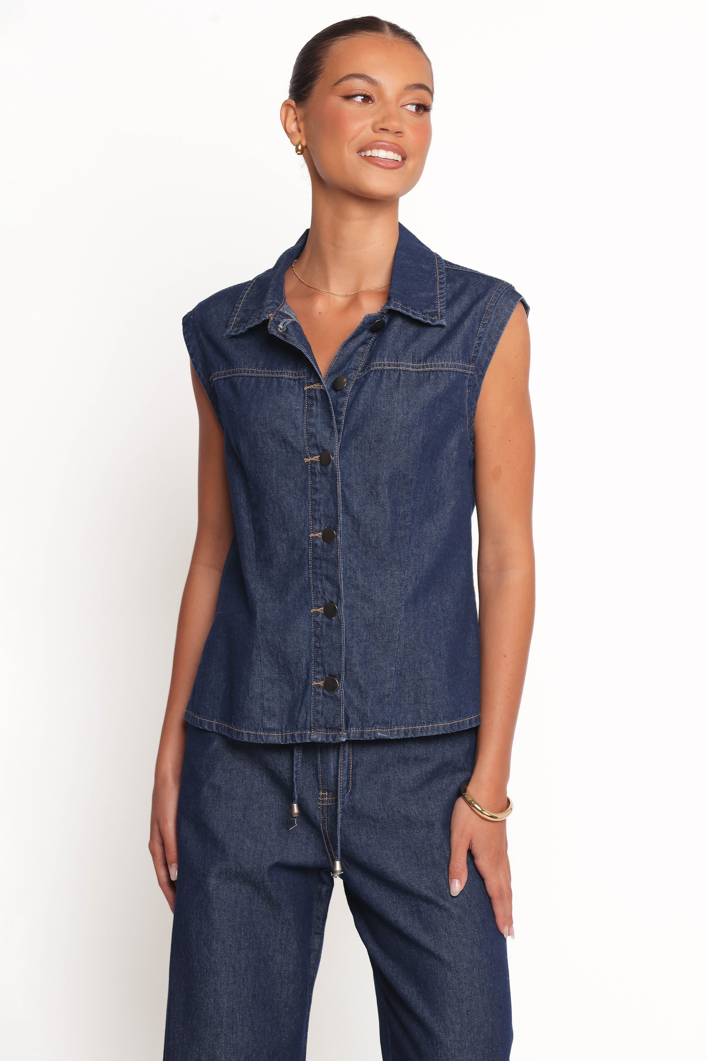 Kyrie Denim Top - Indigo