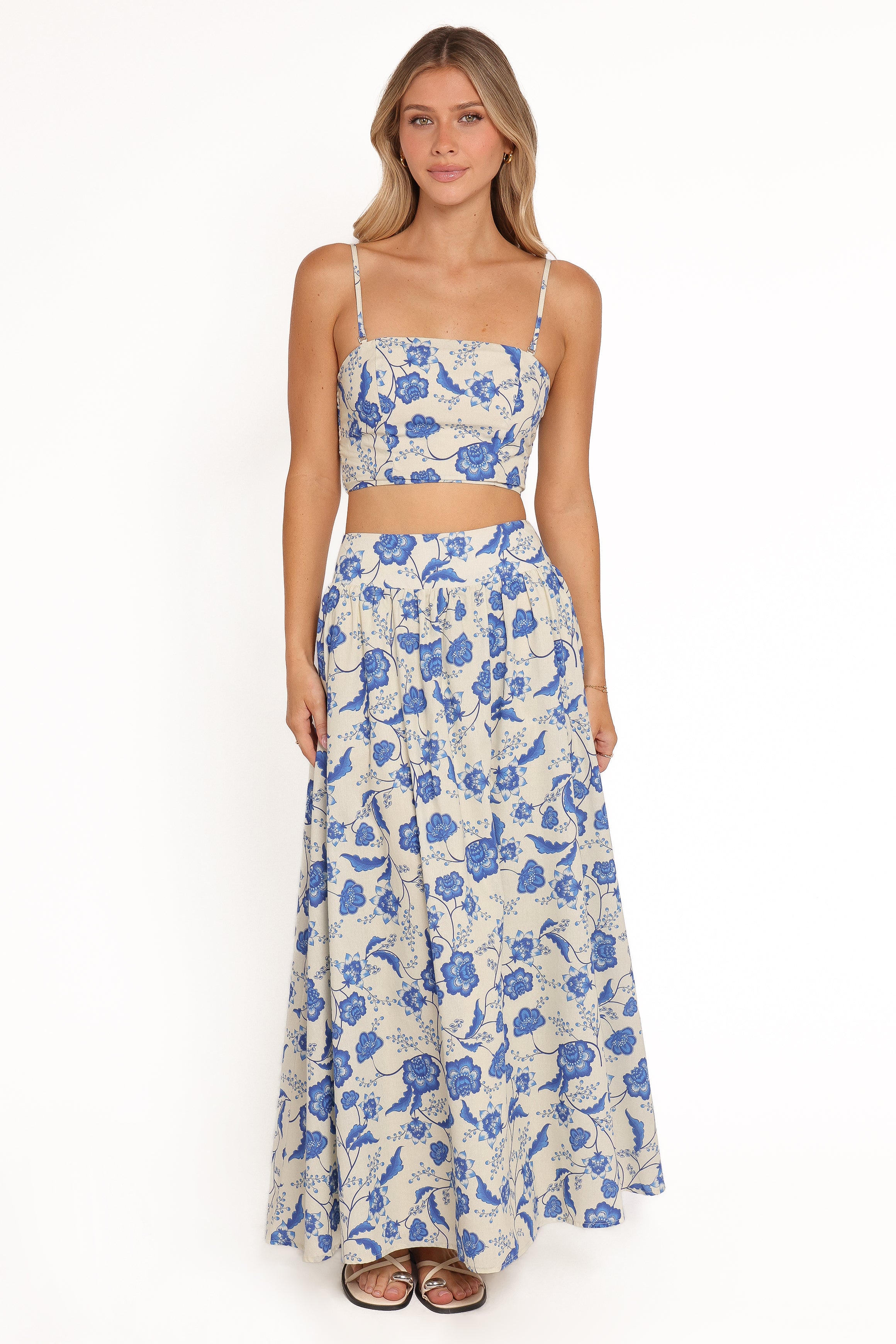Kristy Maxi Skirt Set - Cream Floral
