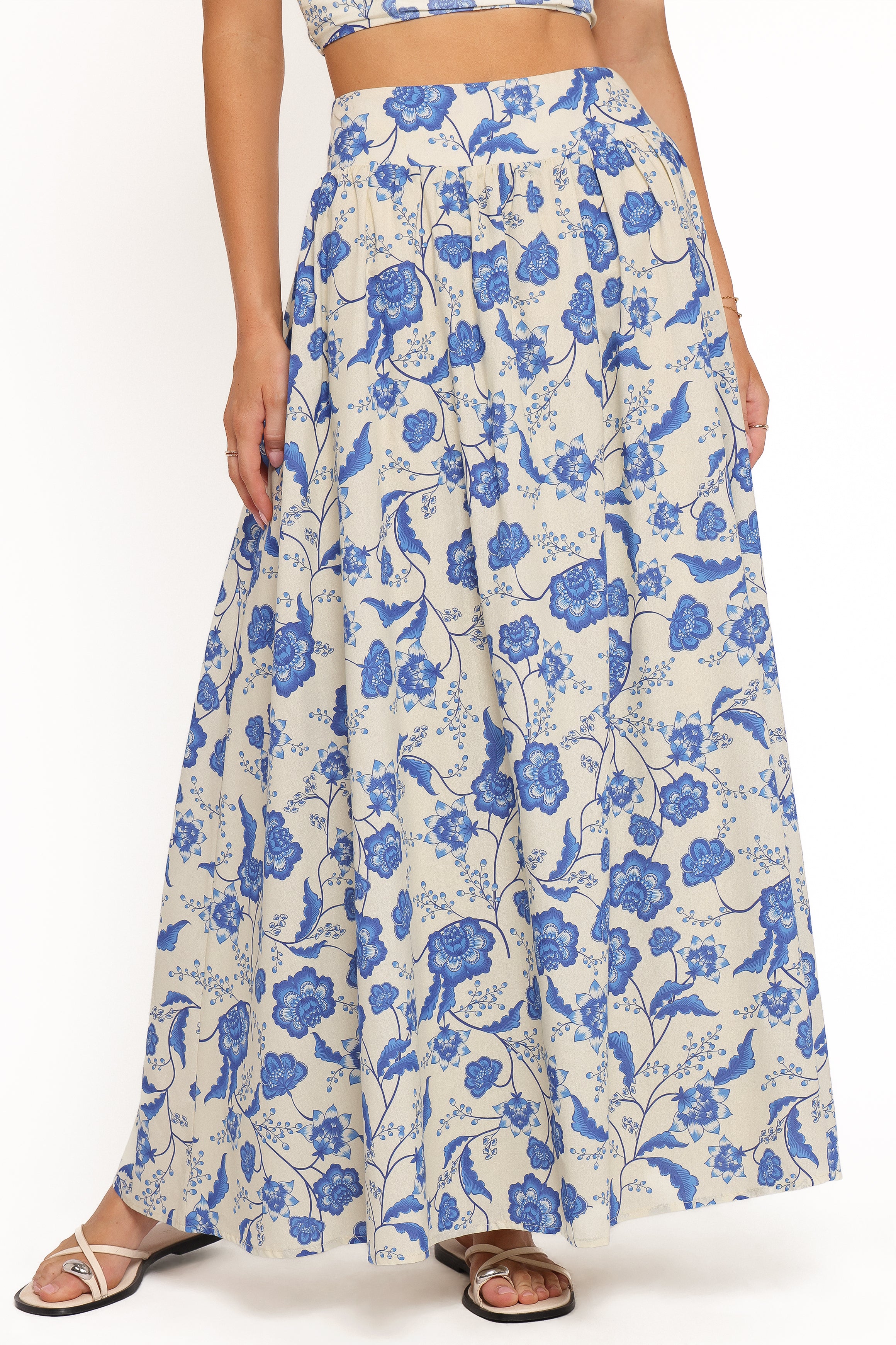 Kristy Maxi Skirt Set - Cream Floral