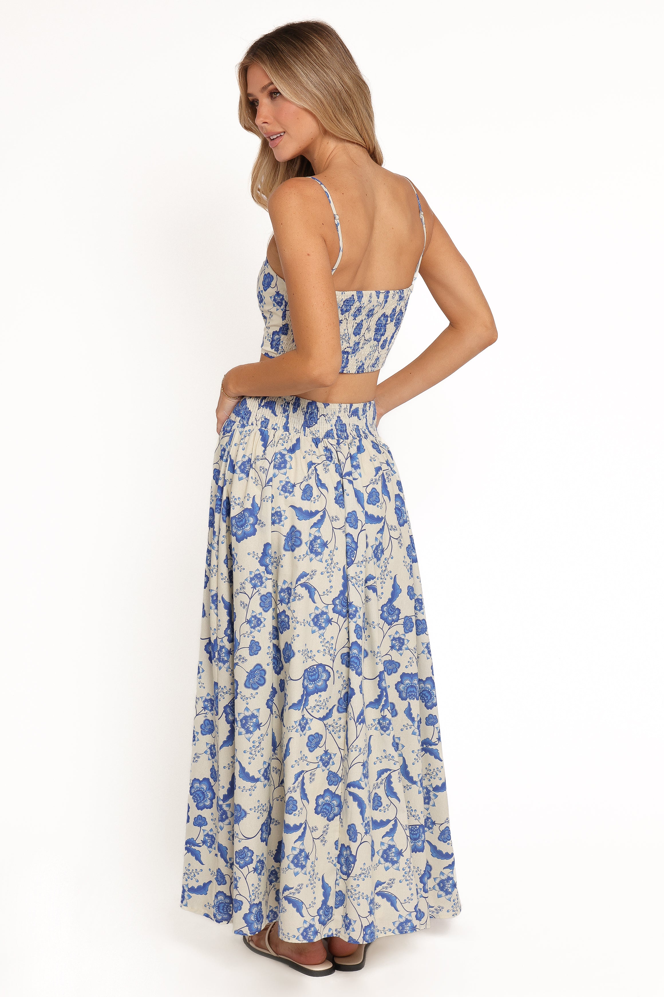 Kristy Maxi Skirt Set - Cream Floral
