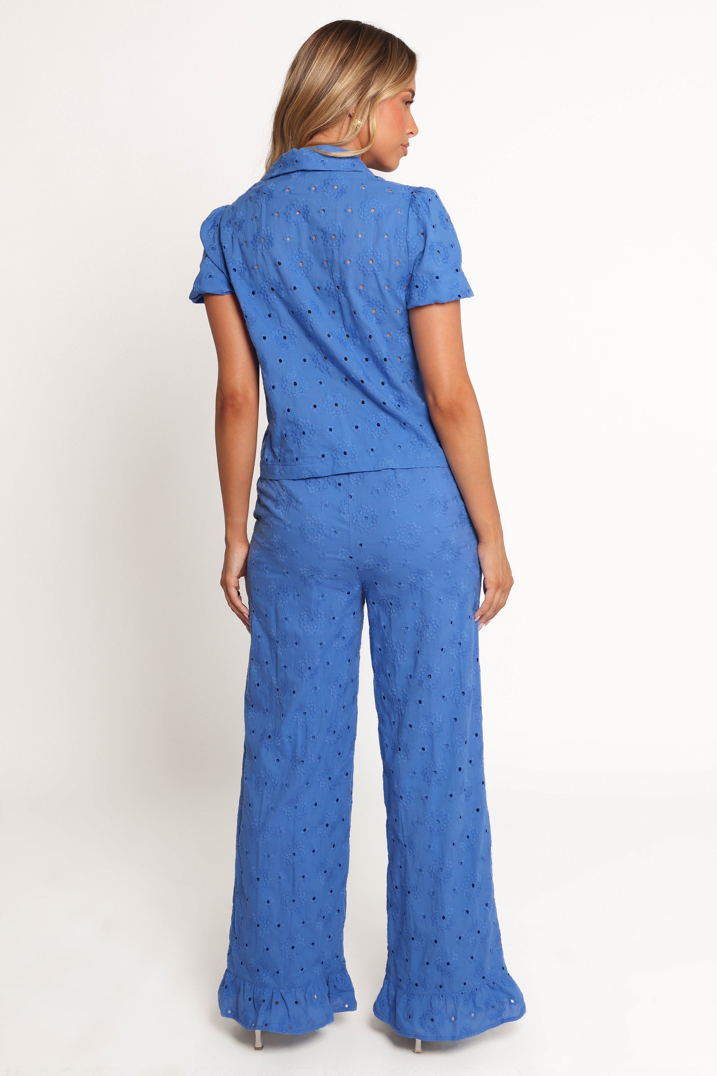 Katya Embroidered Pants - Cobalt