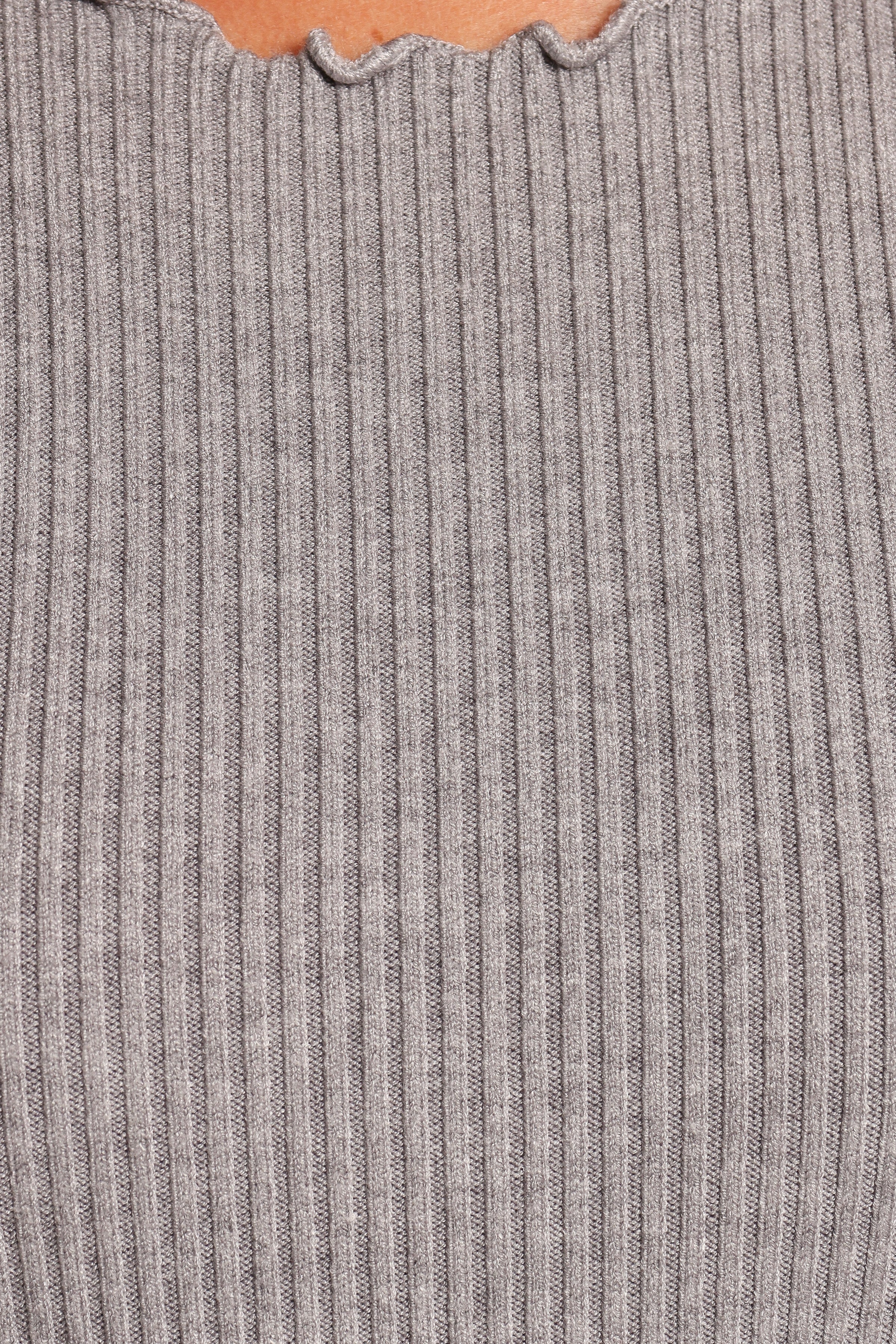 Kya Short Sleeve Knit Top - Light Grey