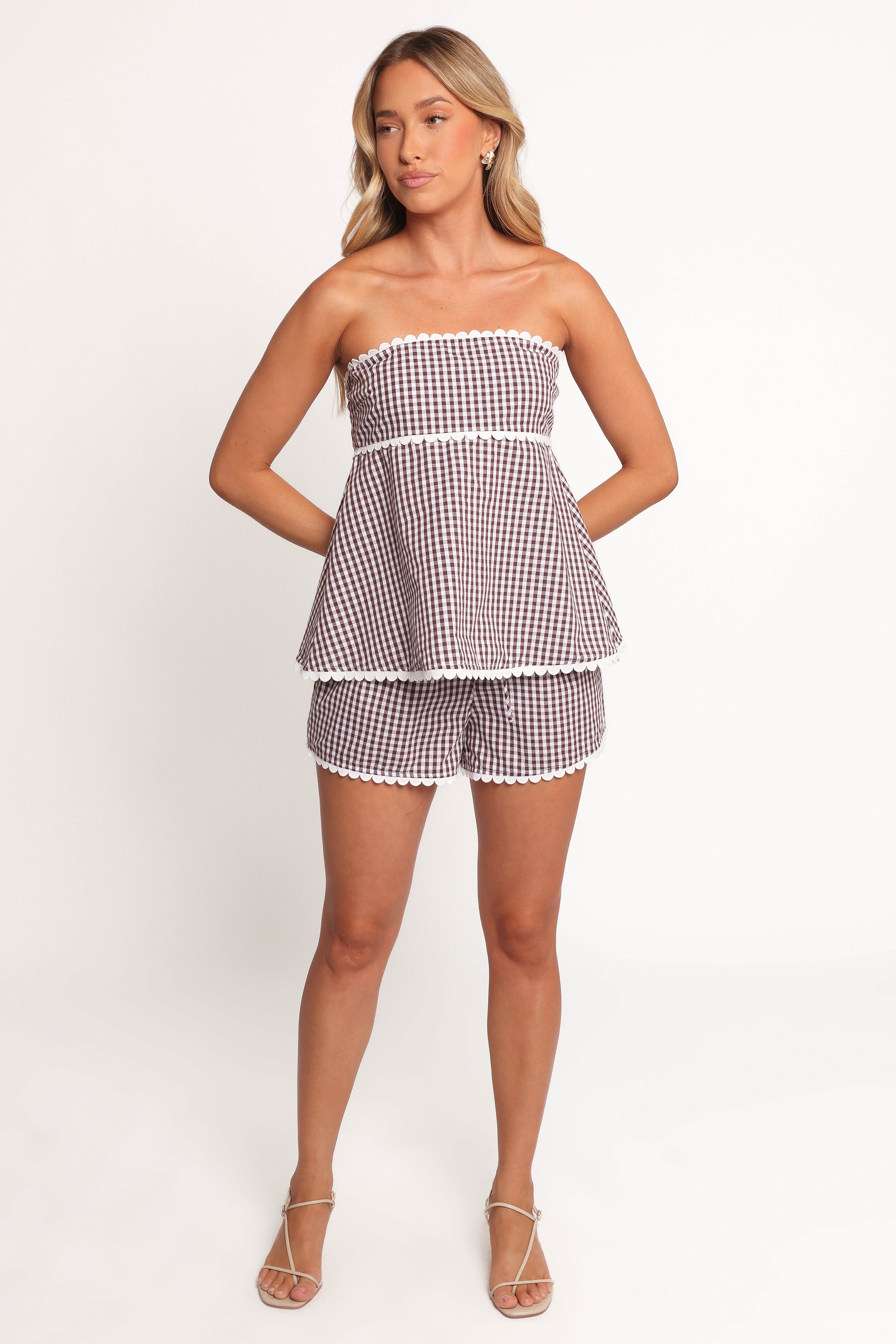 Kyle Two Piece Set - Chocolate Gingham