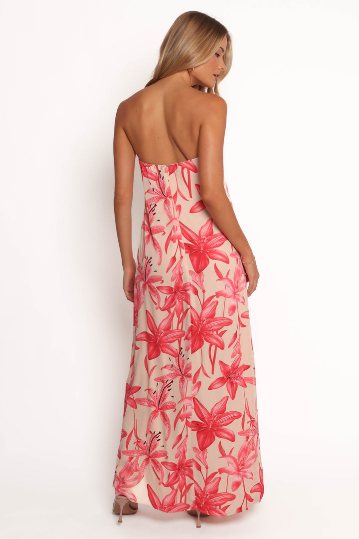 Collective Dress - Lani A Line Strapless Maxi Dress - Pink Floral image 6