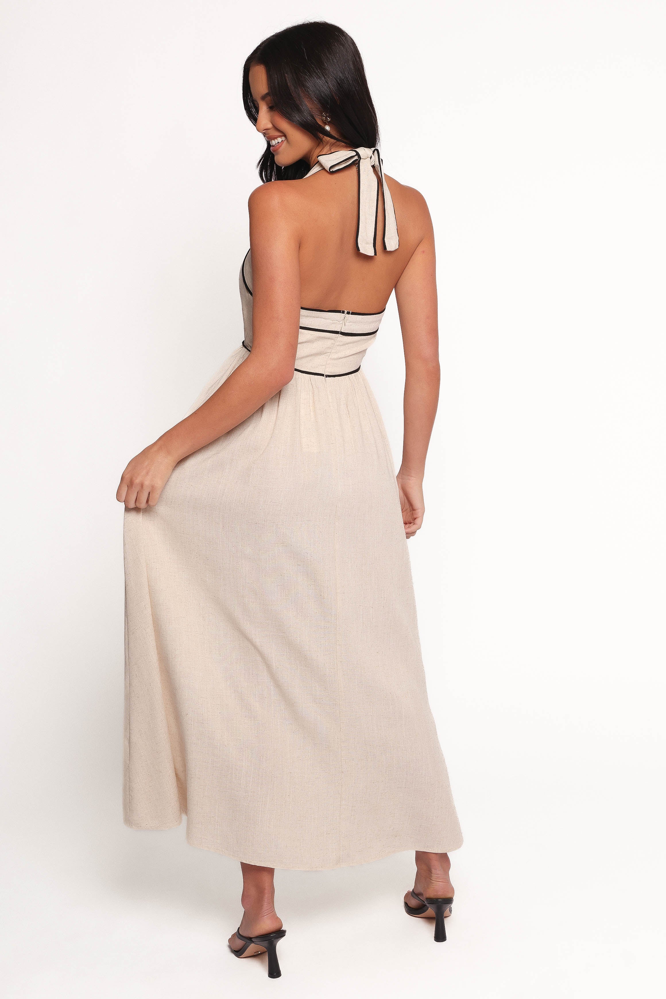 Lee Maxi Halterneck Dress - Oatmeal