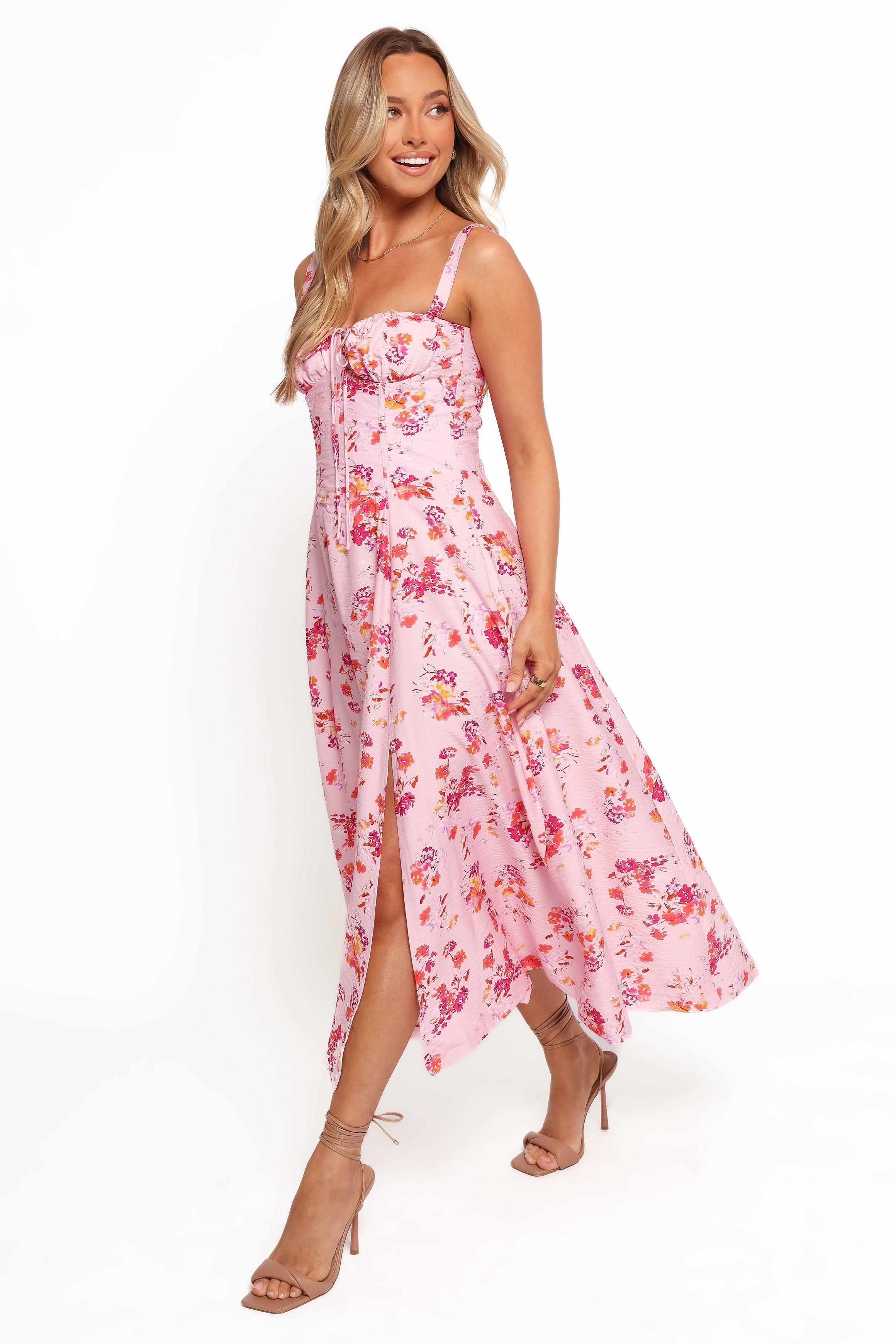 Lelah Midi Dress - Pink Floral