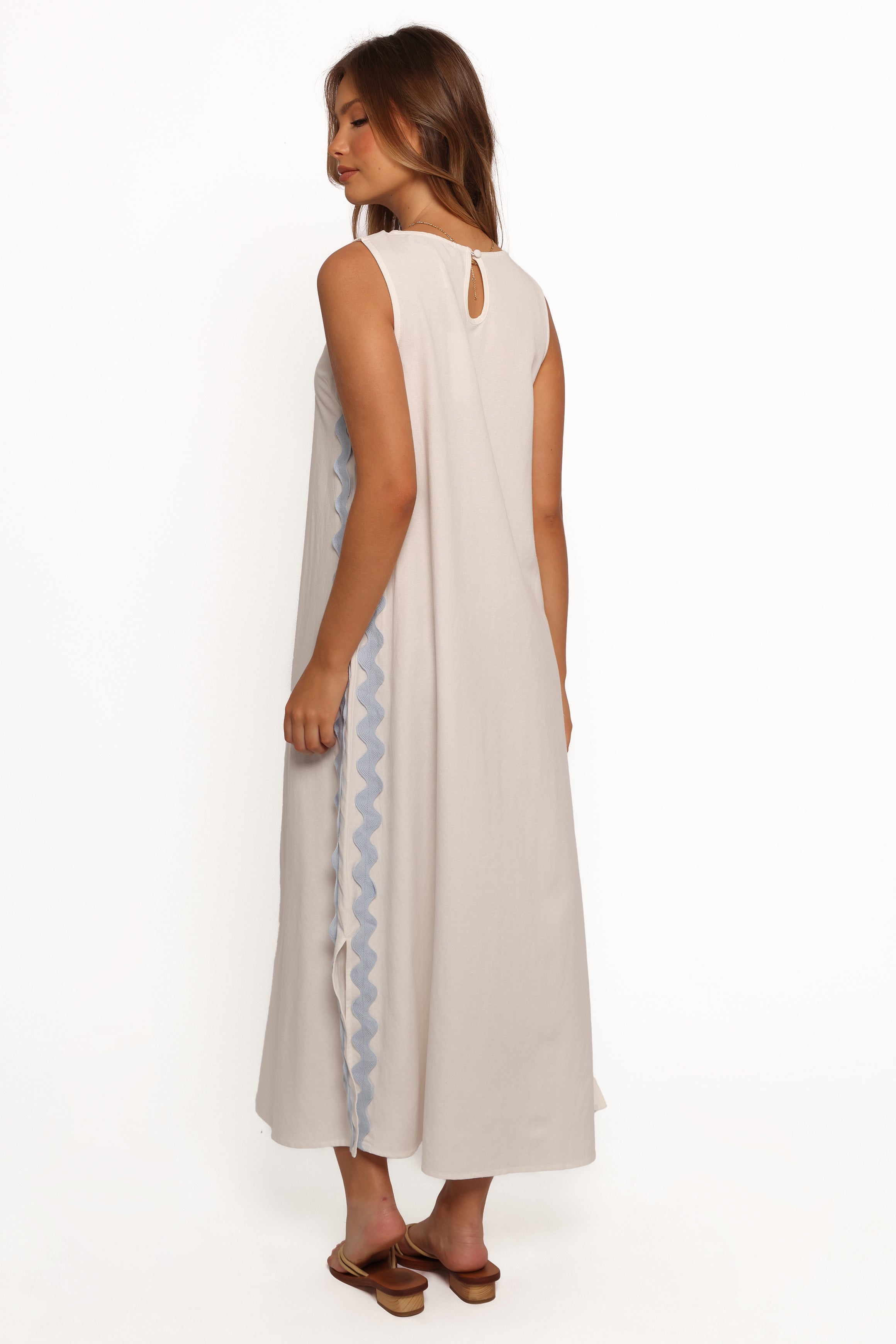 Lennie Midi Dress - Cream Blue