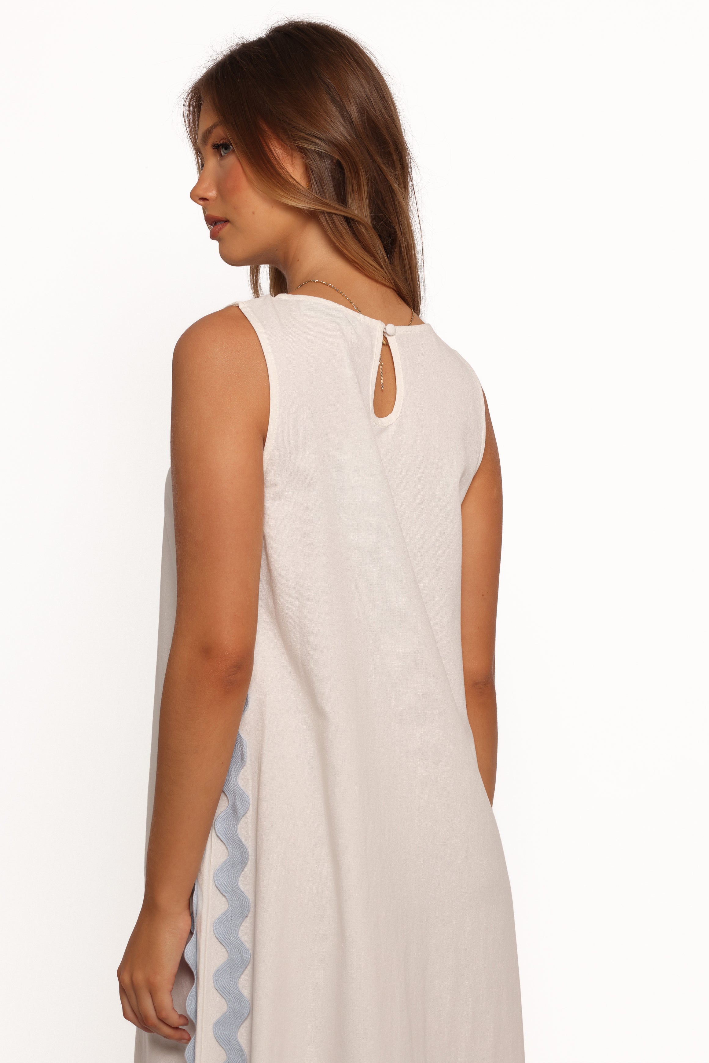 Lennie Midi Dress - Cream Blue
