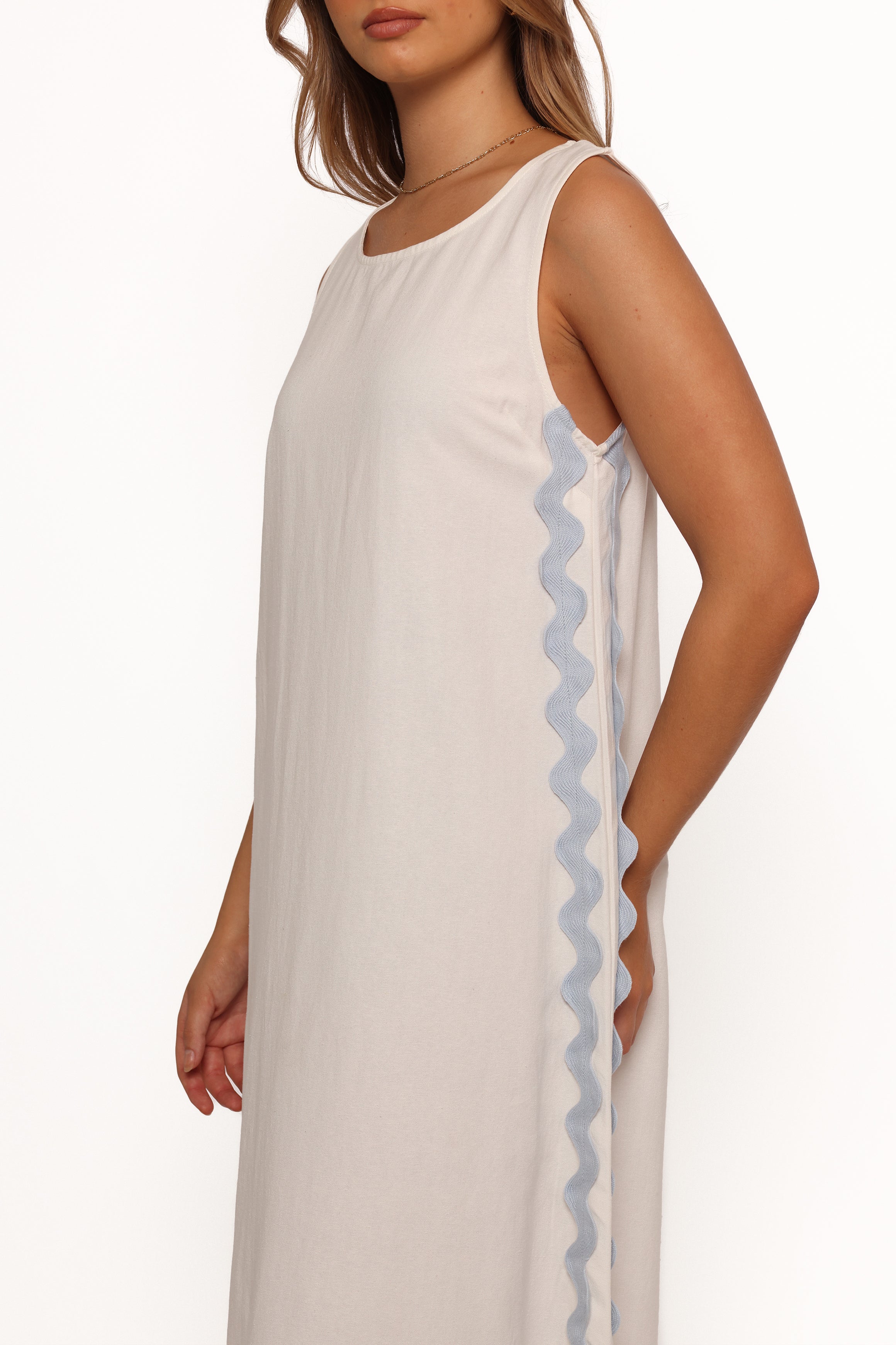 Lennie Midi Dress - Cream Blue