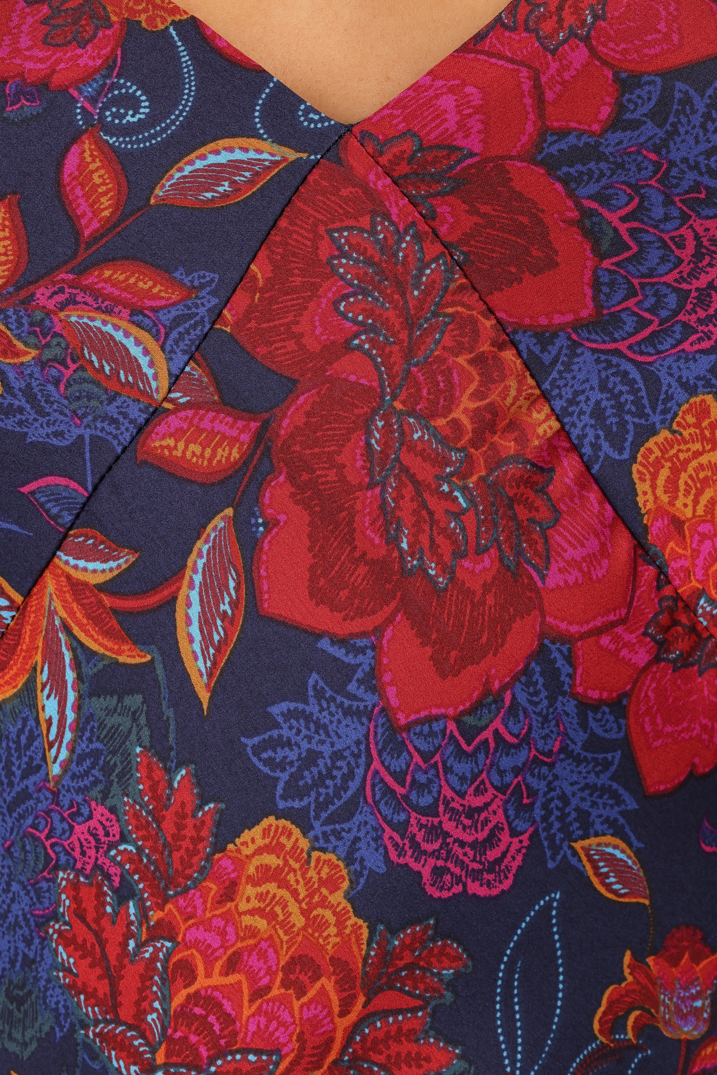 Lenore Midi Dress - Midnight Pomegranate