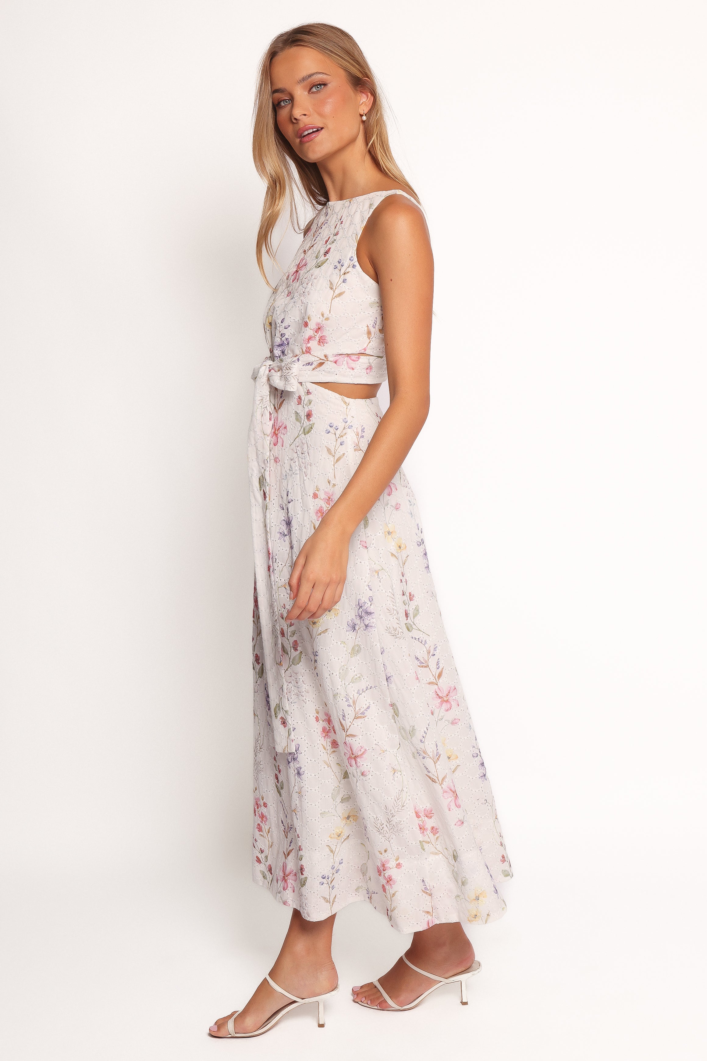 Levin Midi Dress - White Floral