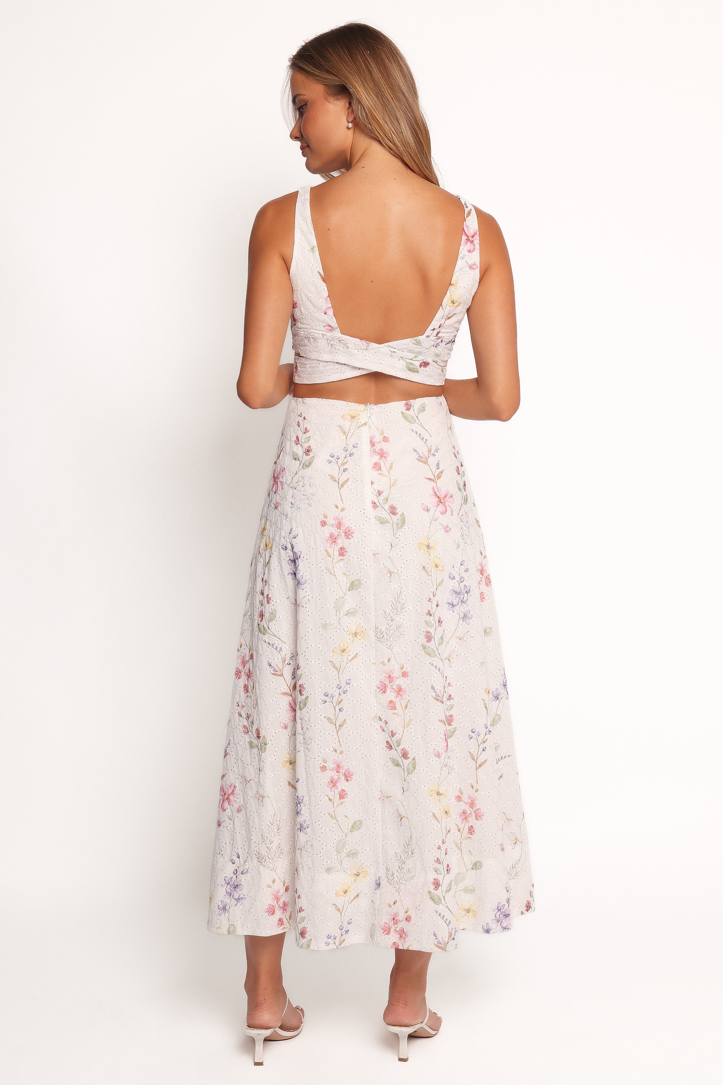 Levin Midi Dress - White Floral