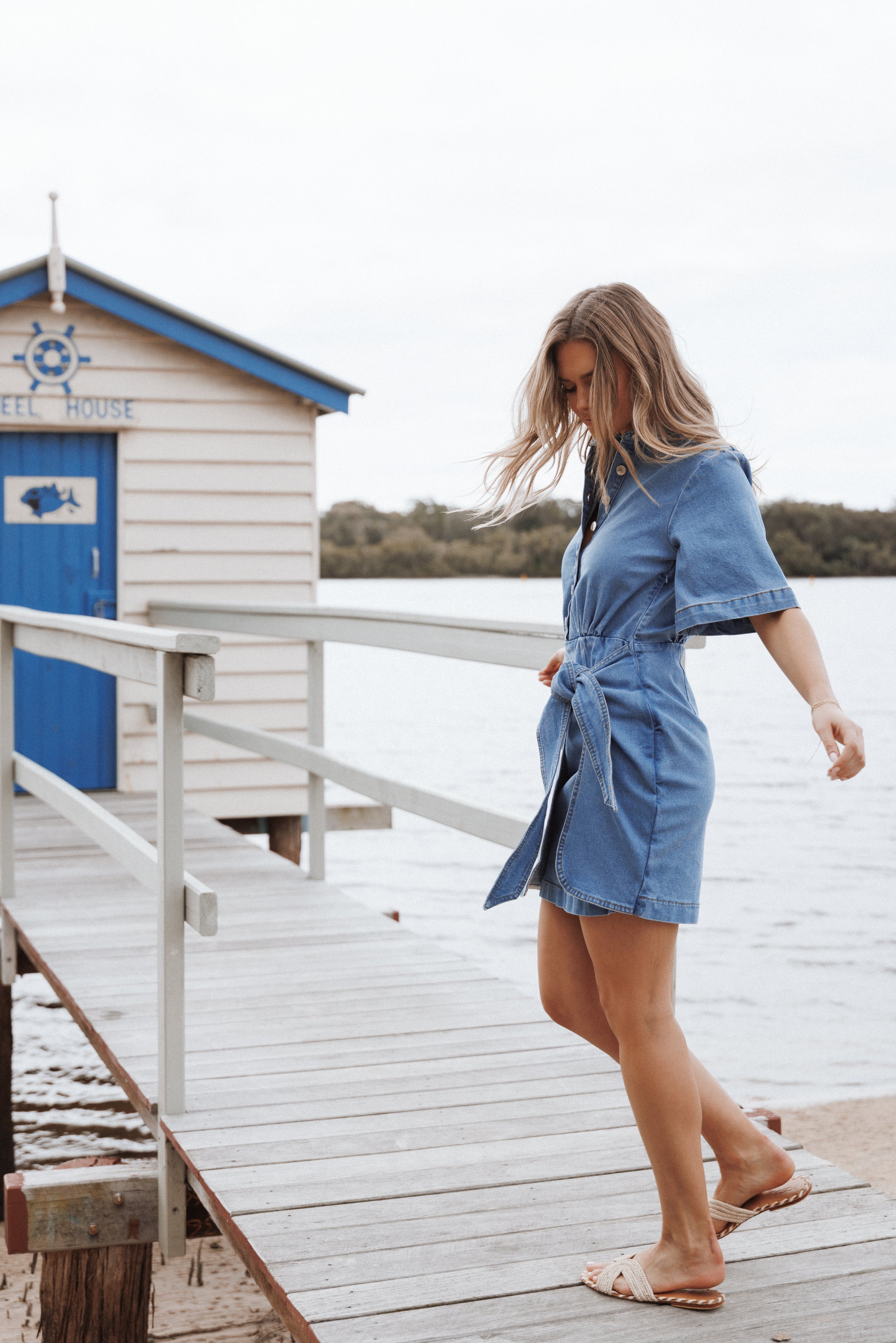 Leyton Mini Dress - Denim Chambray