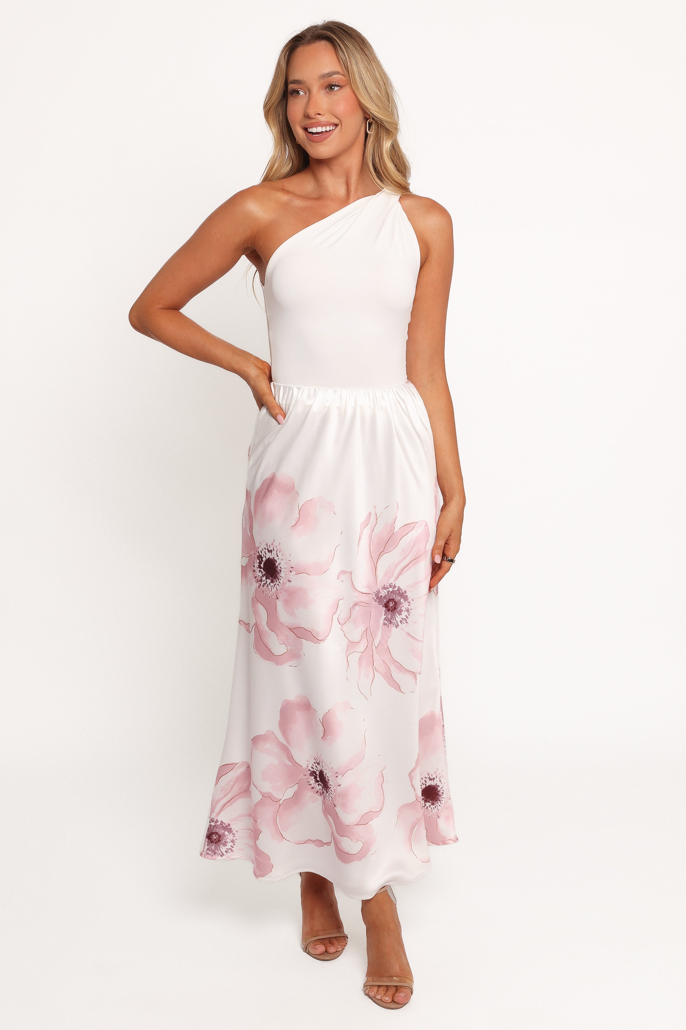 Lila Maxi Skirt - Pink White Floral