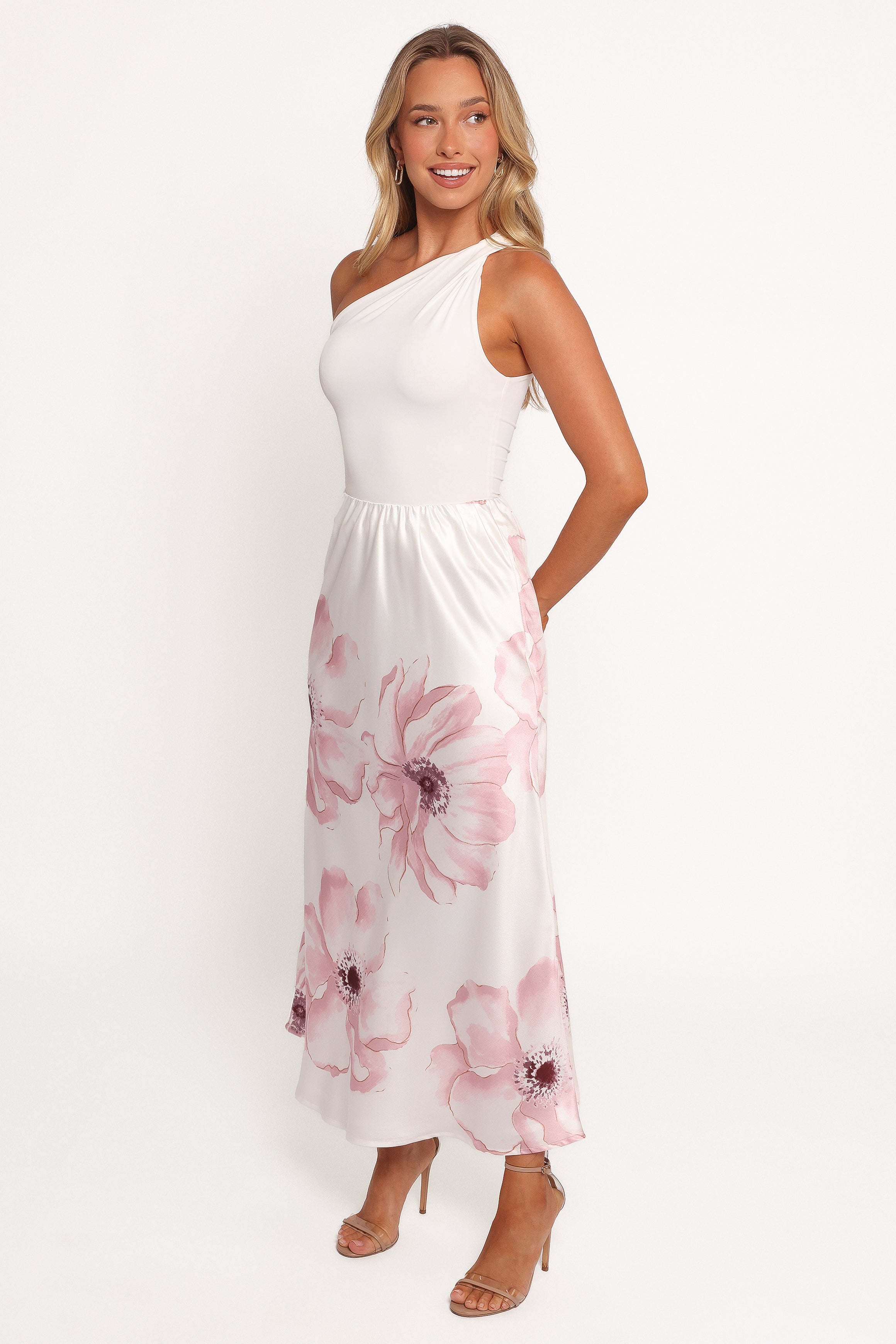 Lila Maxi Skirt - Pink White Floral
