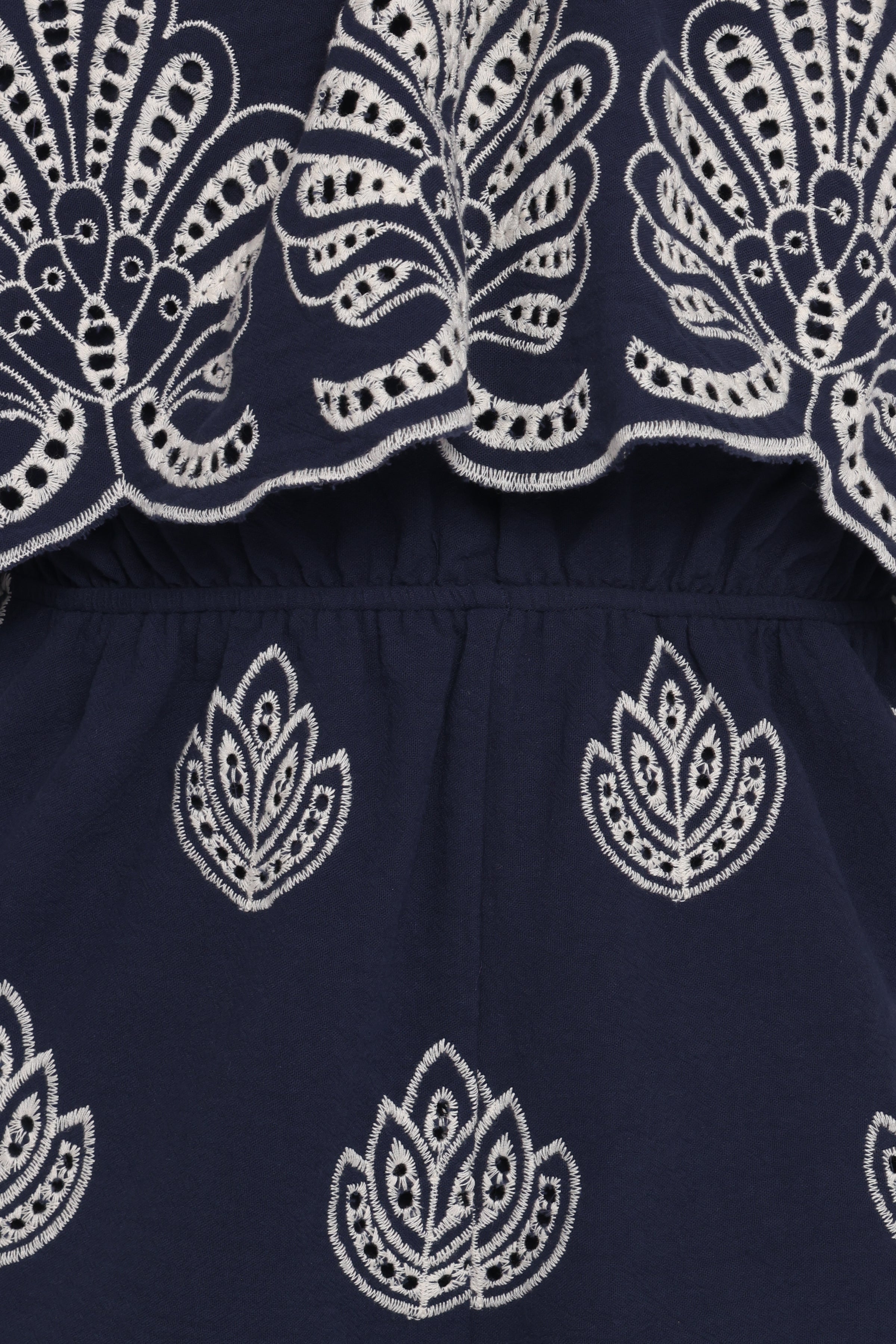 Lilee Embroidered Playsuit - Navy