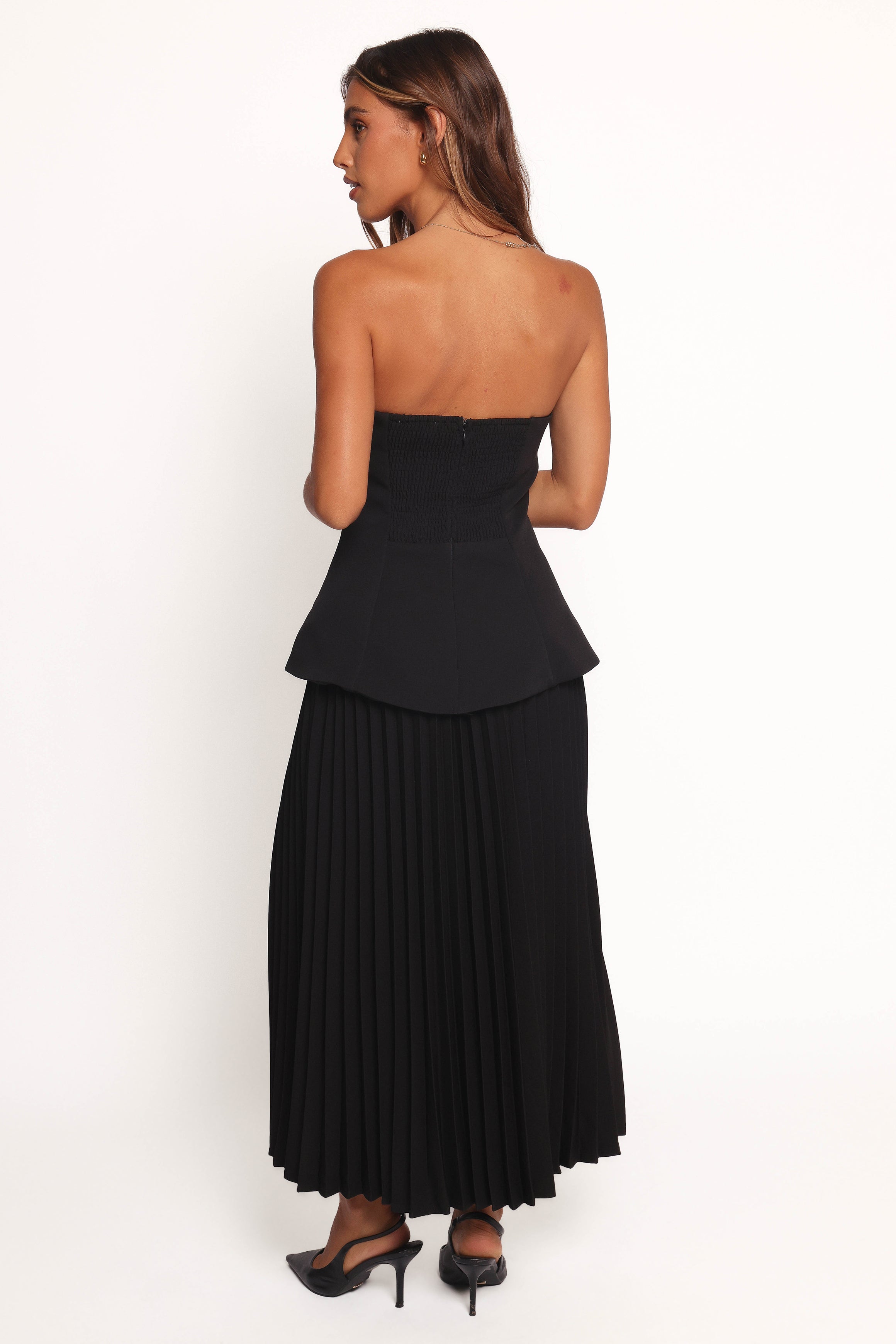 Liliana Pleated Midi Skirt - Black