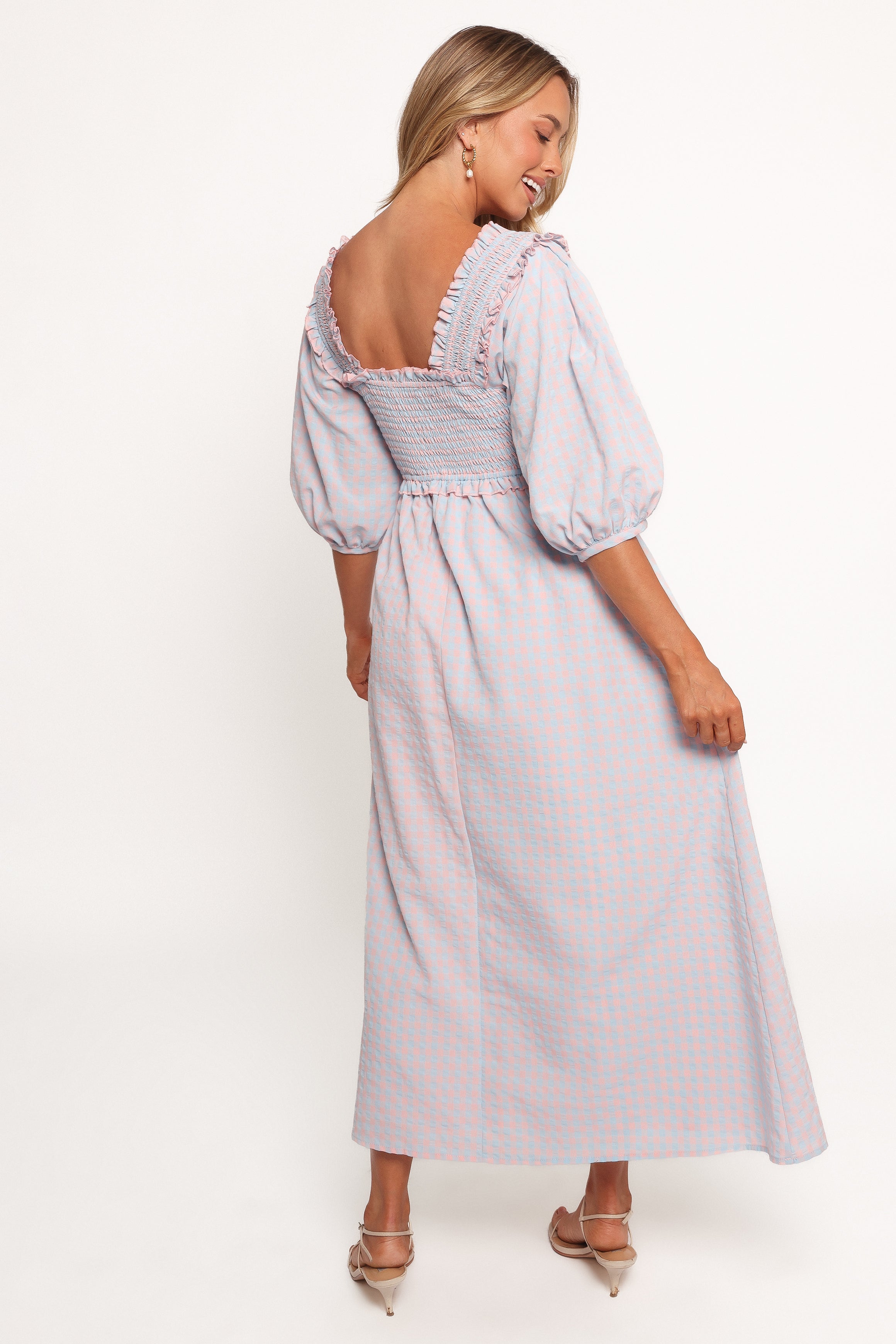 Lille Midi Dress - Blue Gingham