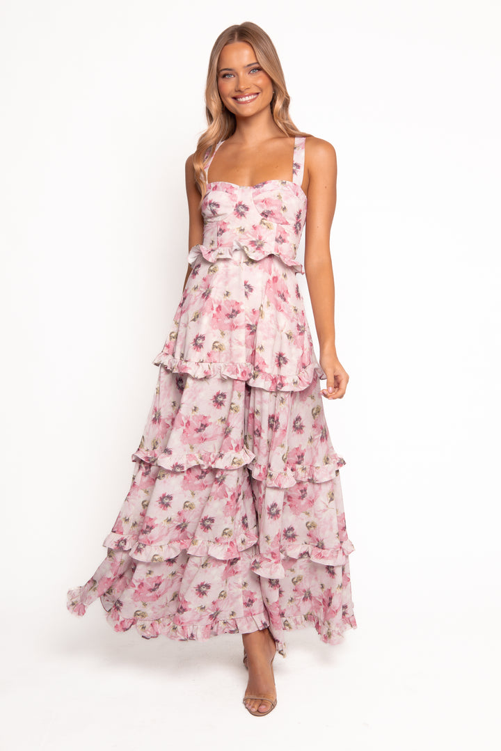 Collective Dress - Lillee Tiered Maxi Dress - Pink Bloom image 3