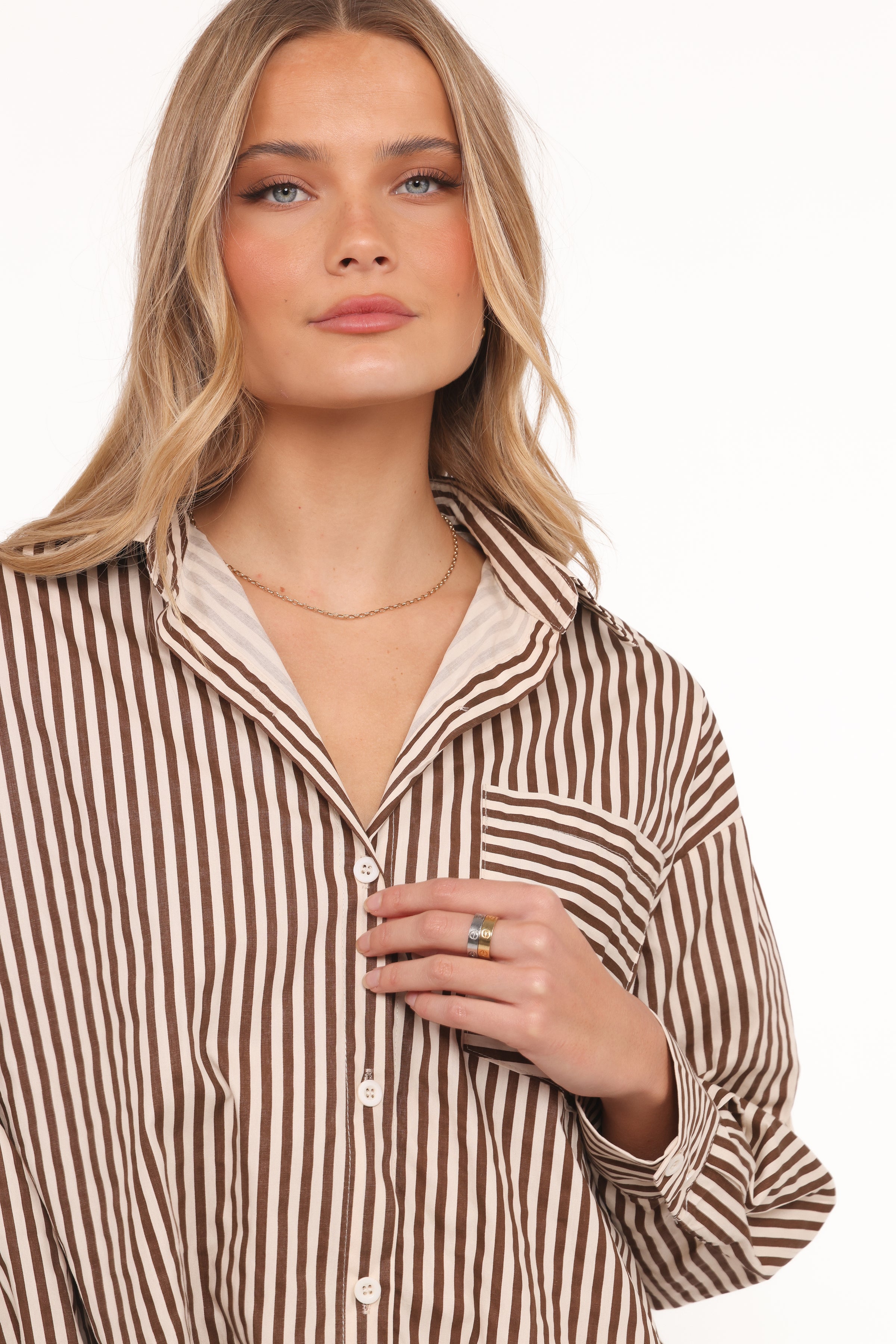 Lindy Lace Pant Set - Brown Cream