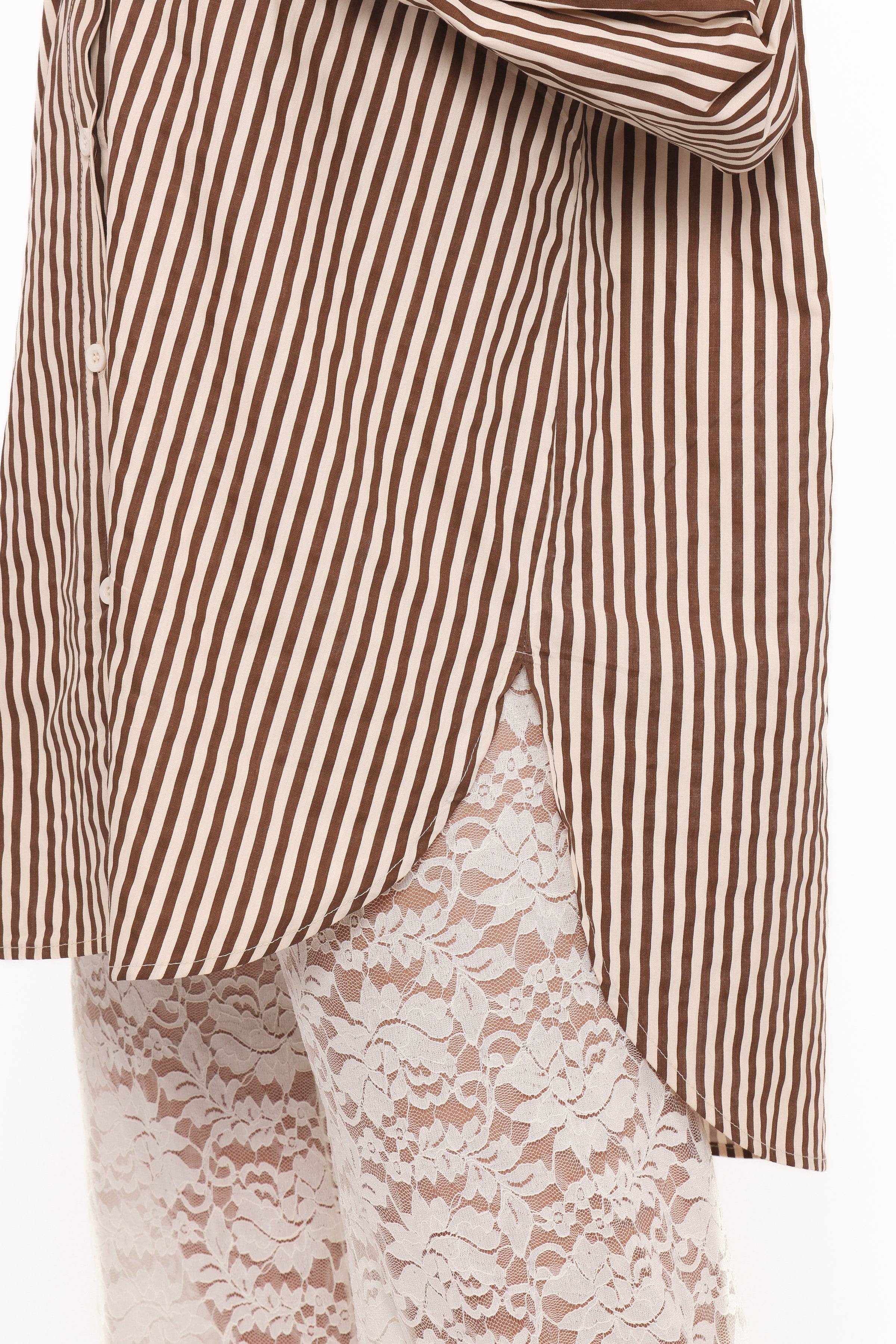 Lindy Lace Pant Set - Brown Cream