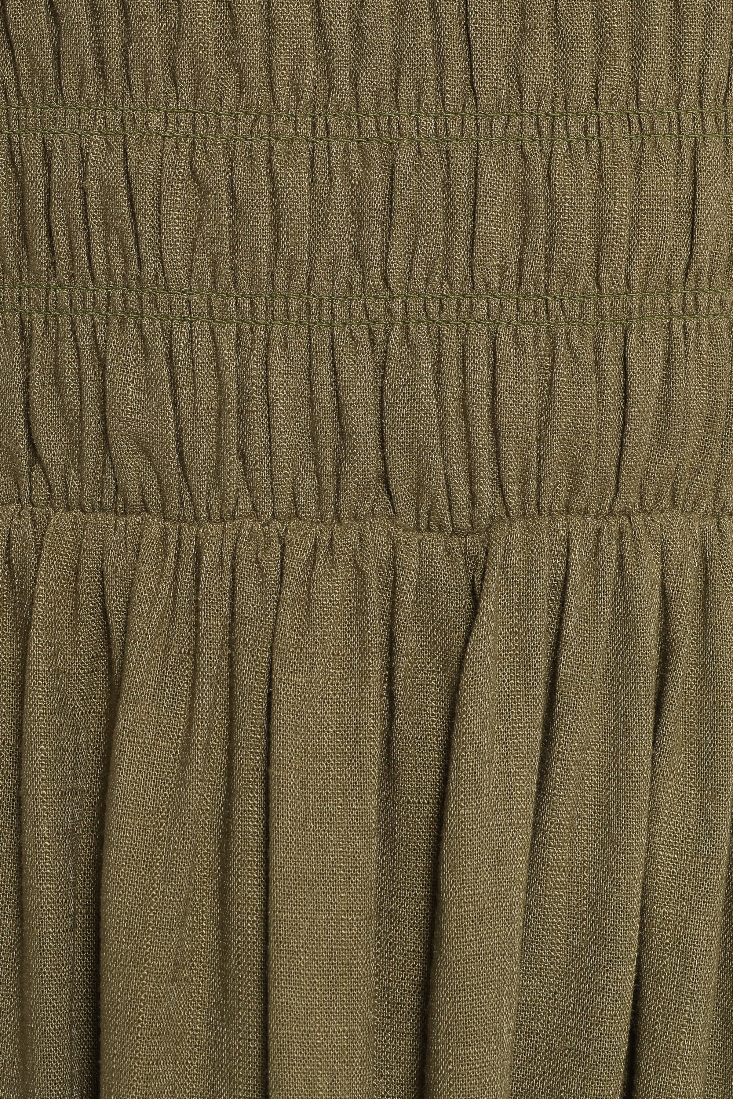 Linsey Strapless Midi Dress - Olive Green