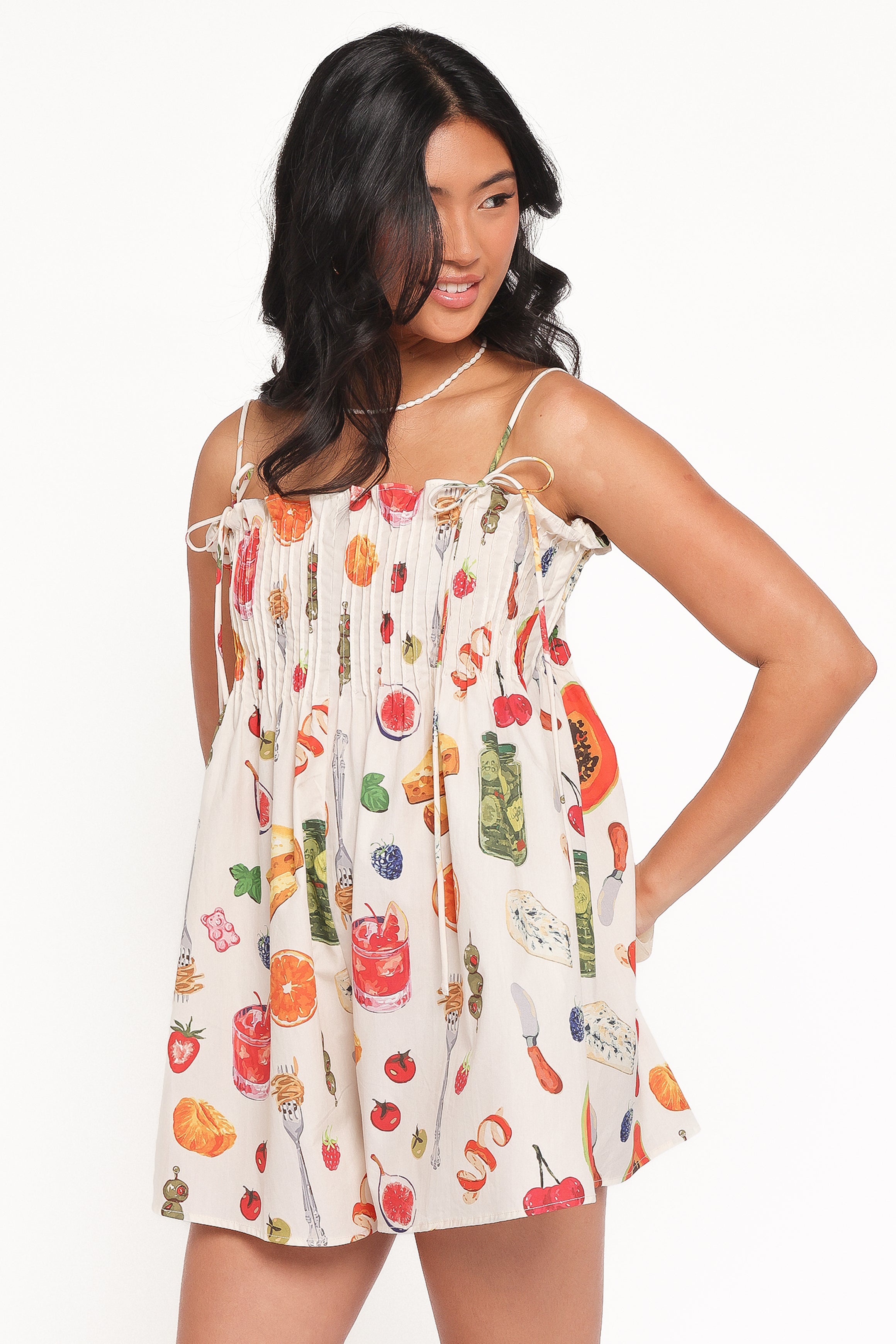 Liora Pleated Playsuit - Picnic
