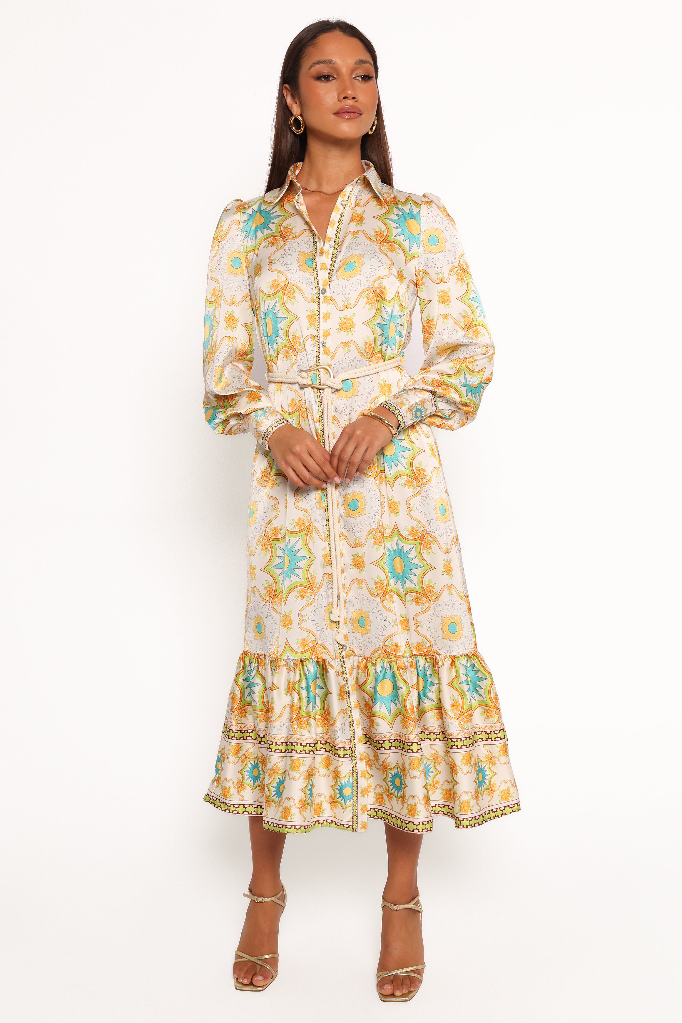 Lorena Maxi Dress - White Multi