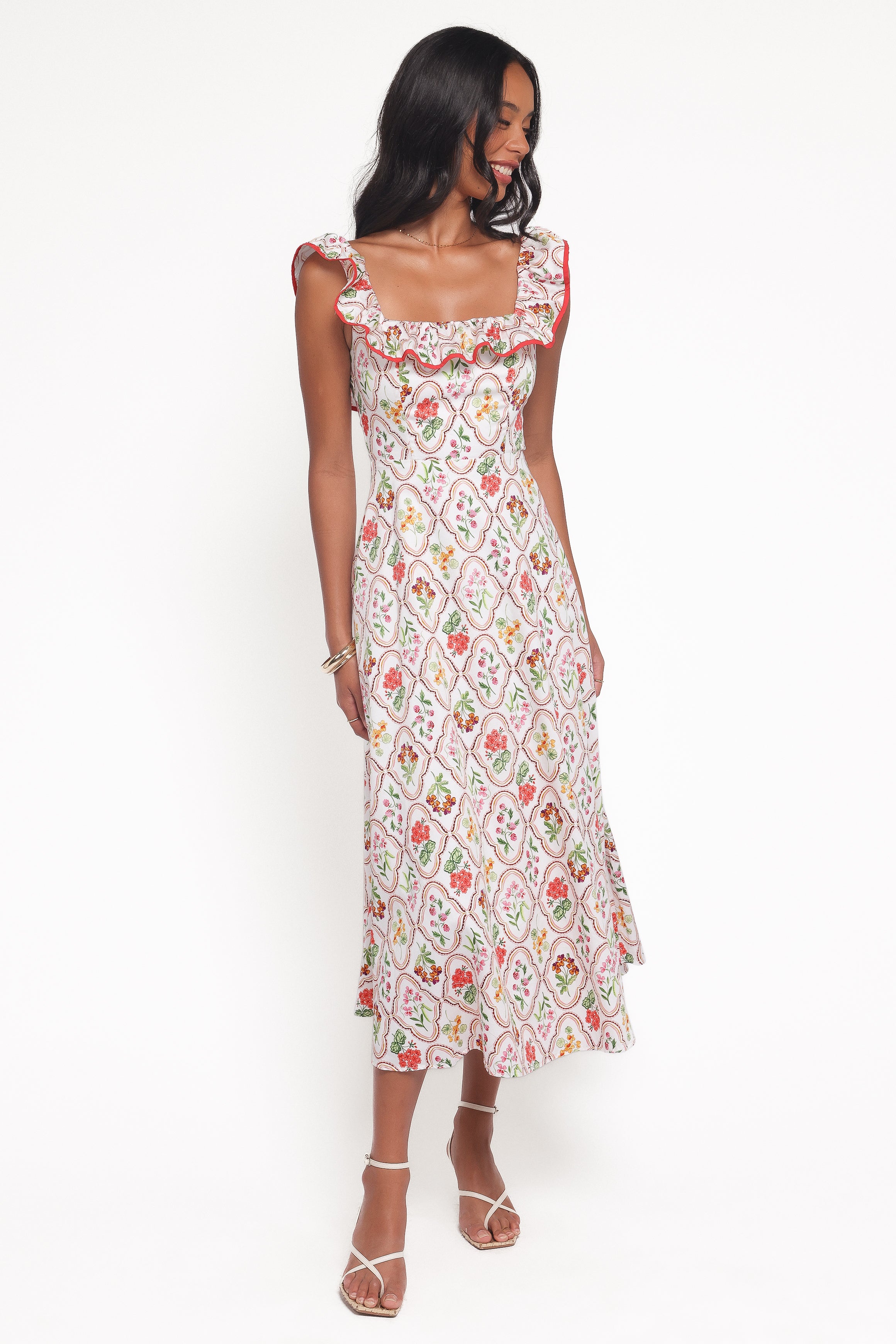 Lucille Maxi Dress - Coral Wildflower