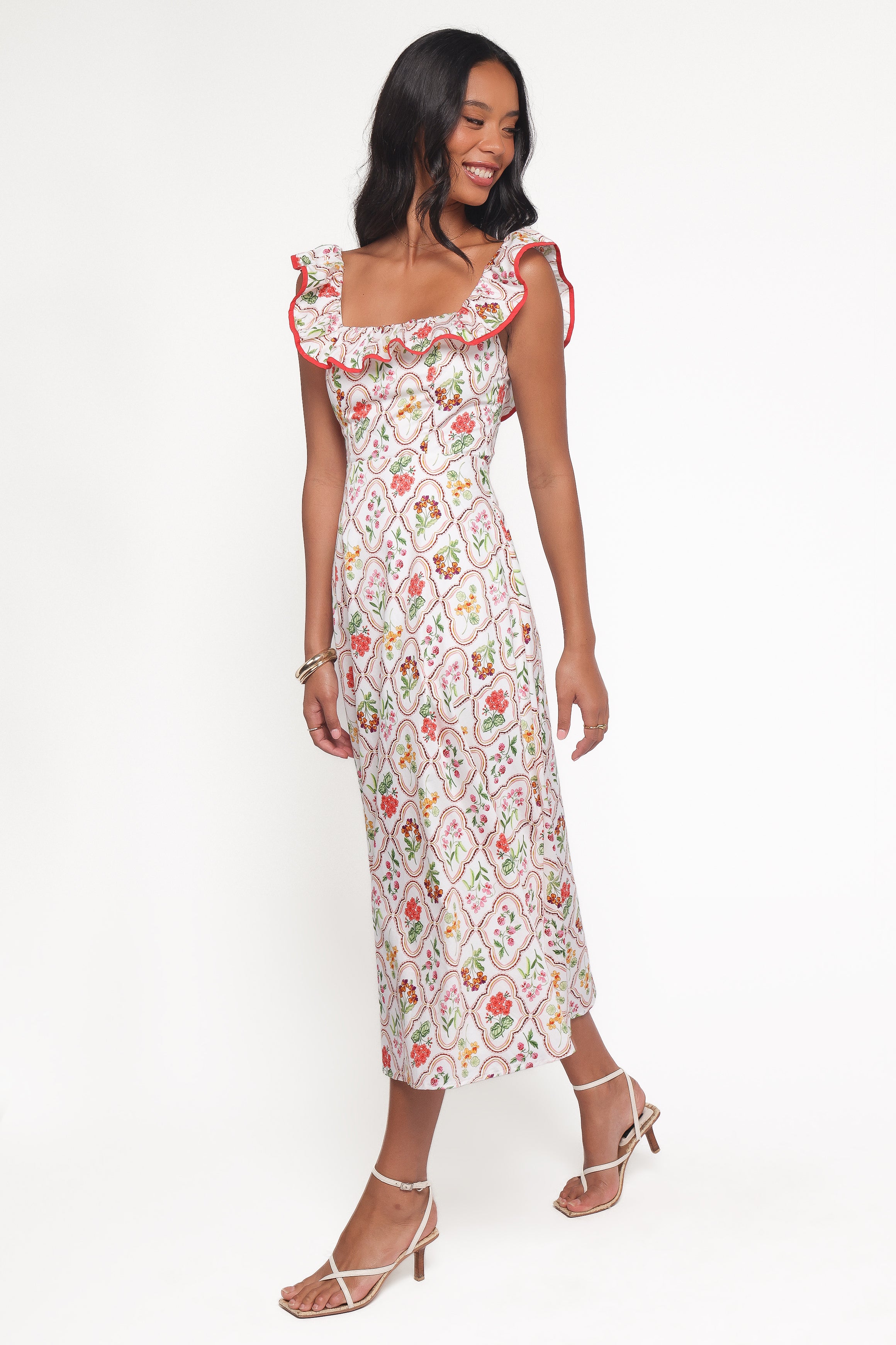 Lucille Maxi Dress - Coral Wildflower
