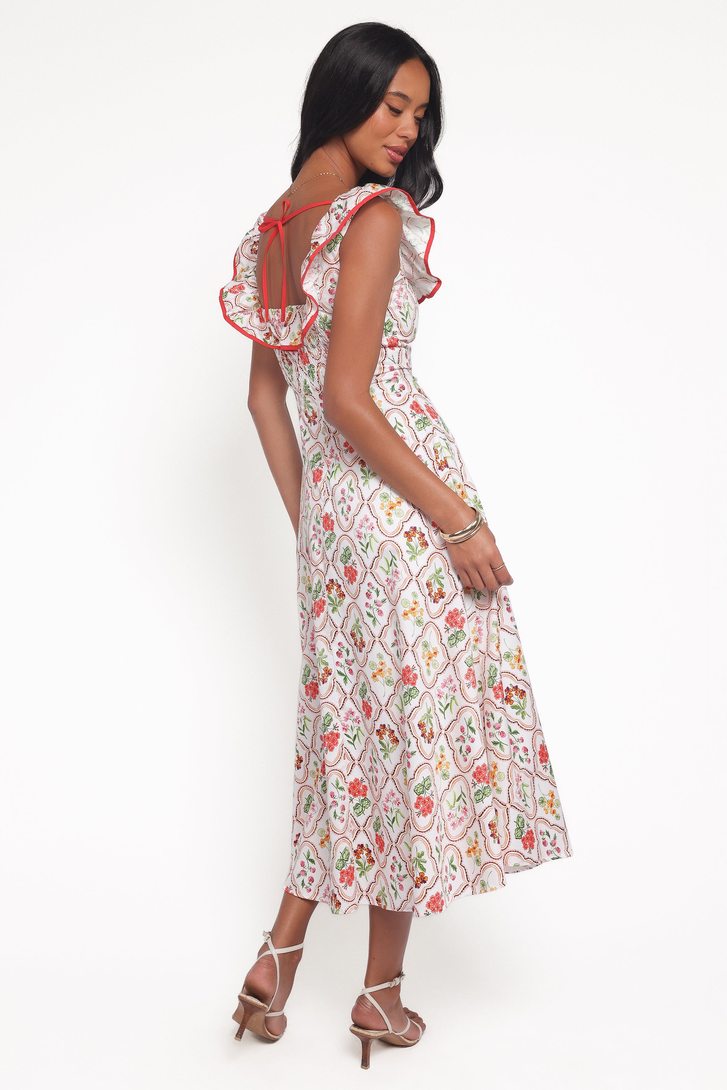 Lucille Maxi Dress - Coral Wildflower