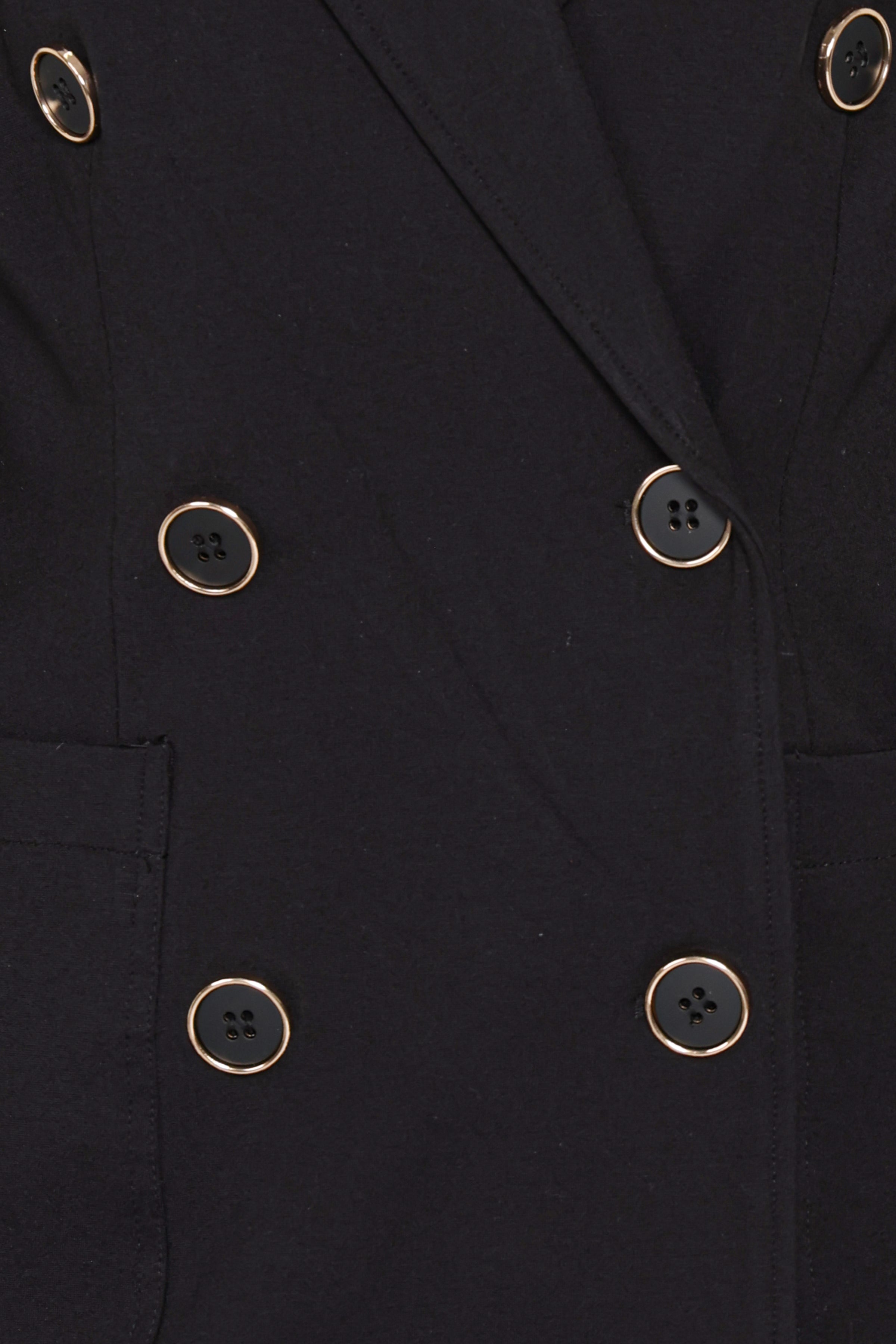 Lucinda Double Breasted Blazer - Black Ponte