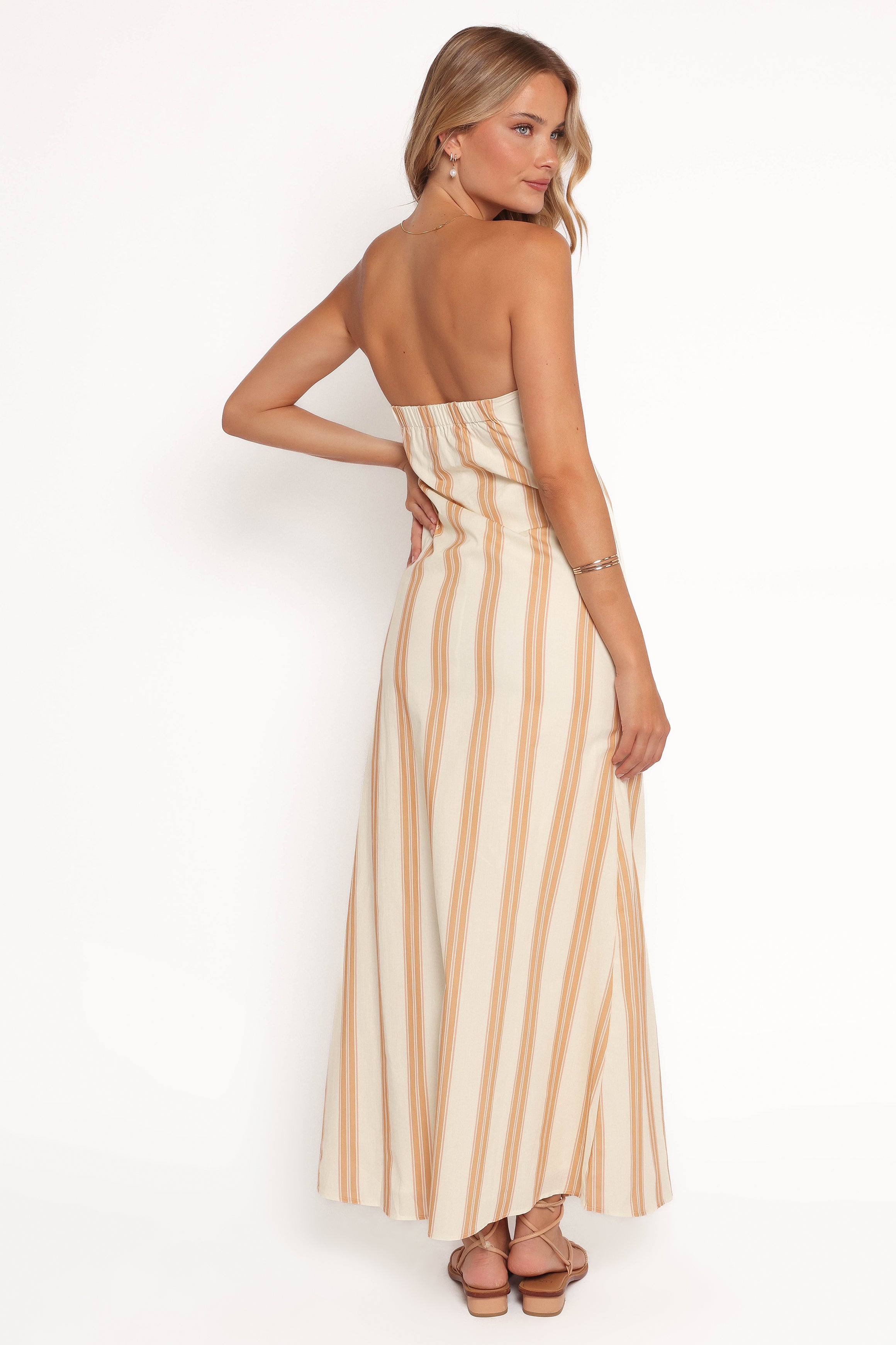 Luisa Midi Dress - Brown Stripe