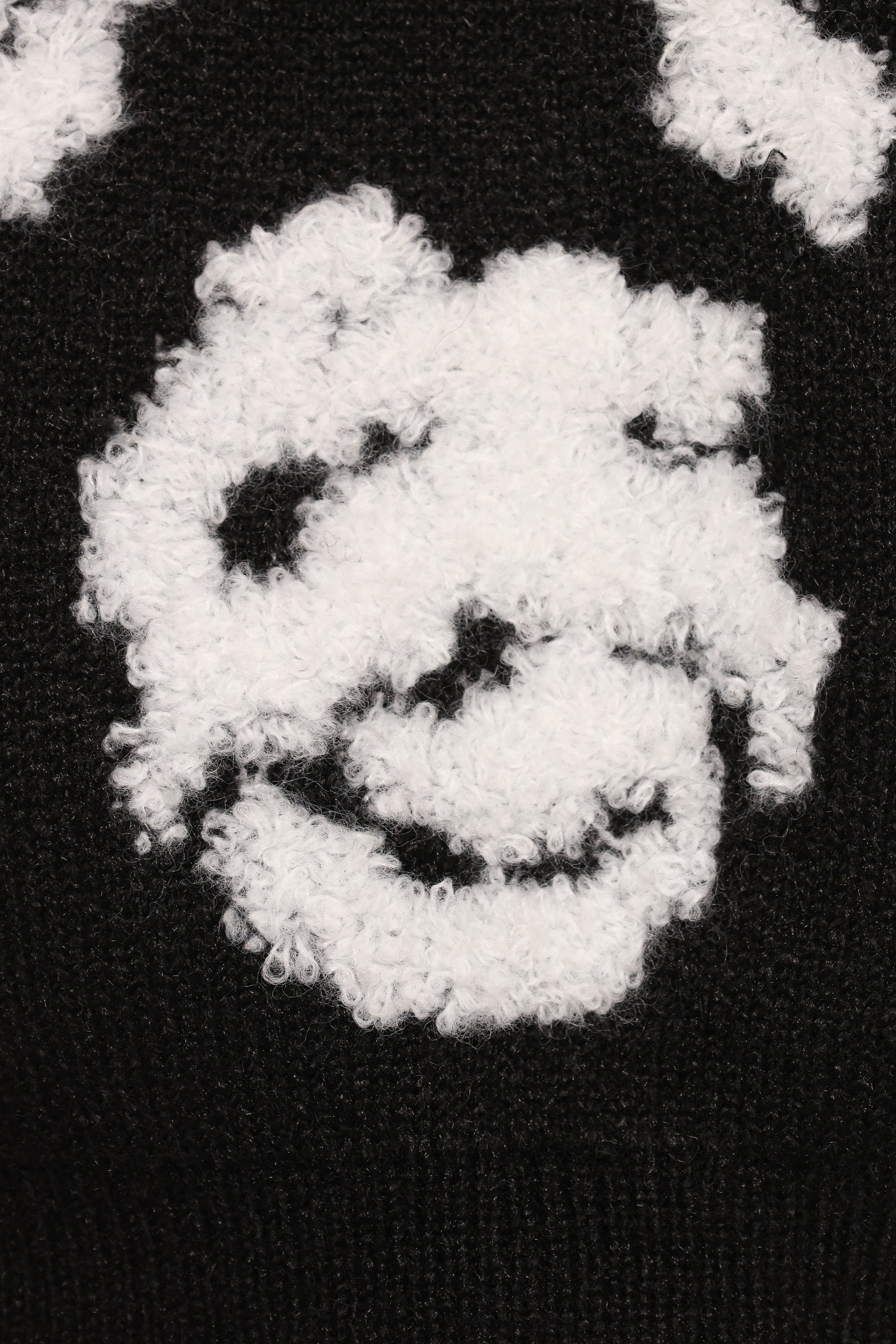 Lumara Texture Flower Short Sleeve Sweater - Black