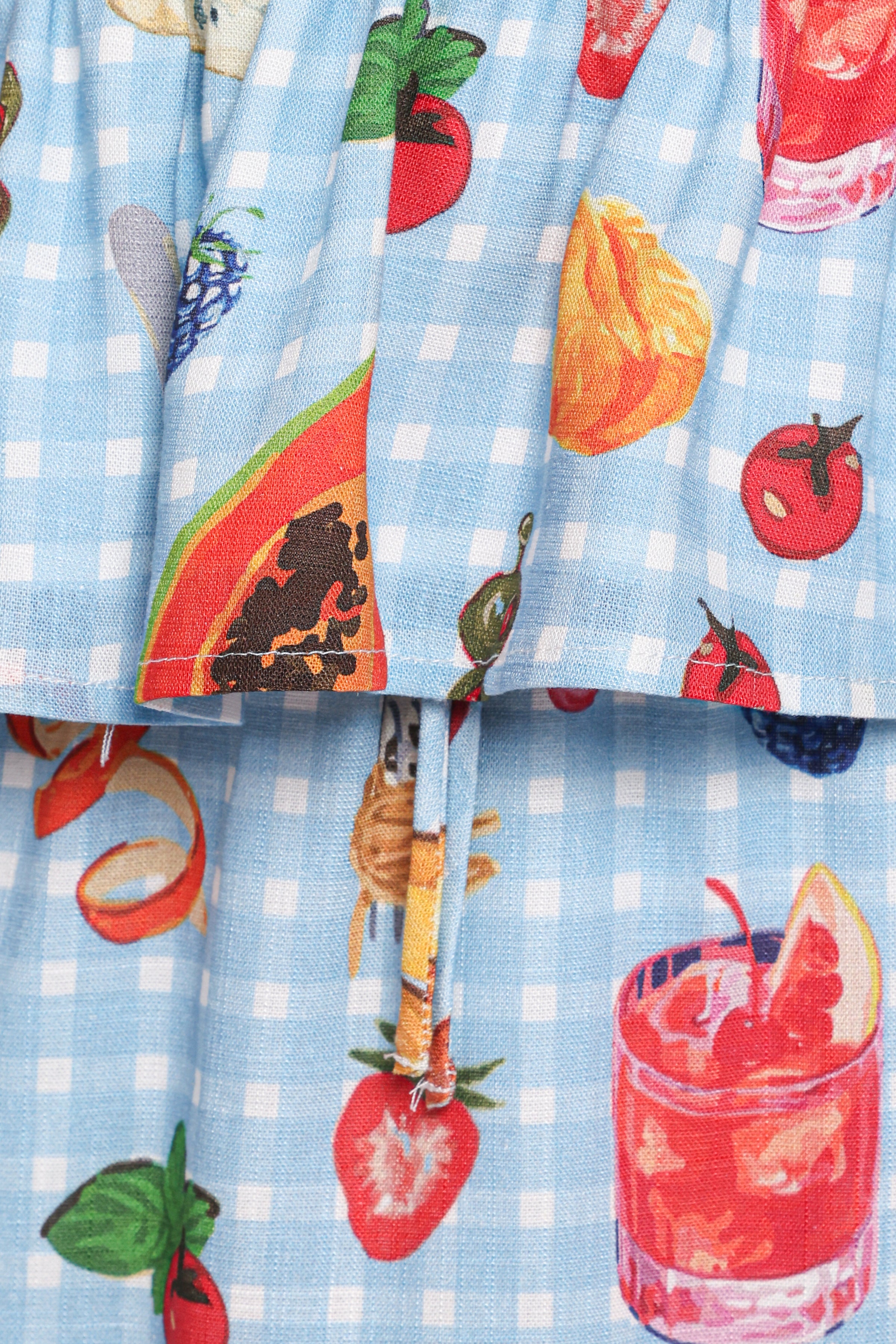 Luna Skirt Set - Blue Picnic Print