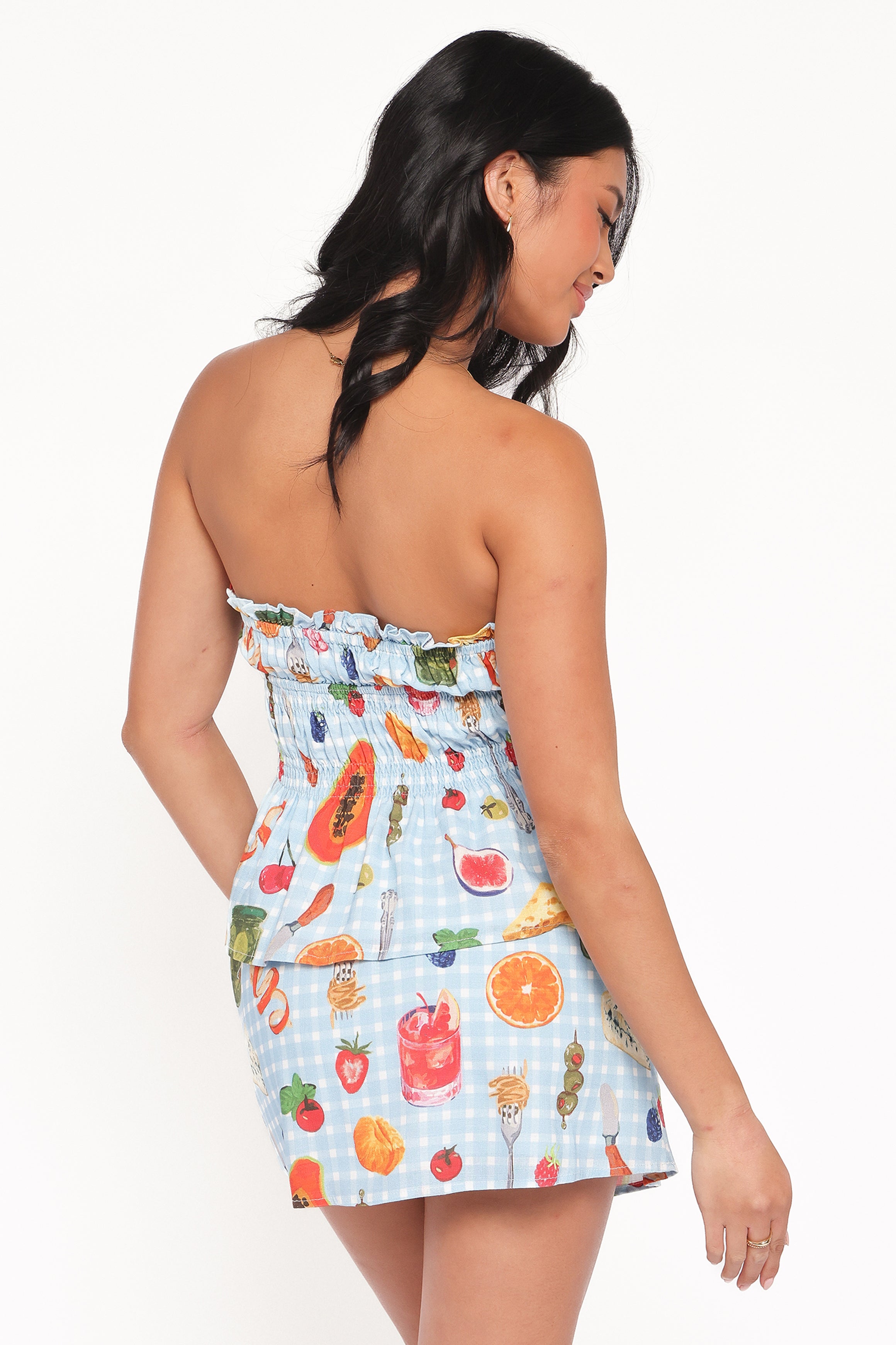 Luna Skirt Set - Blue Picnic Print