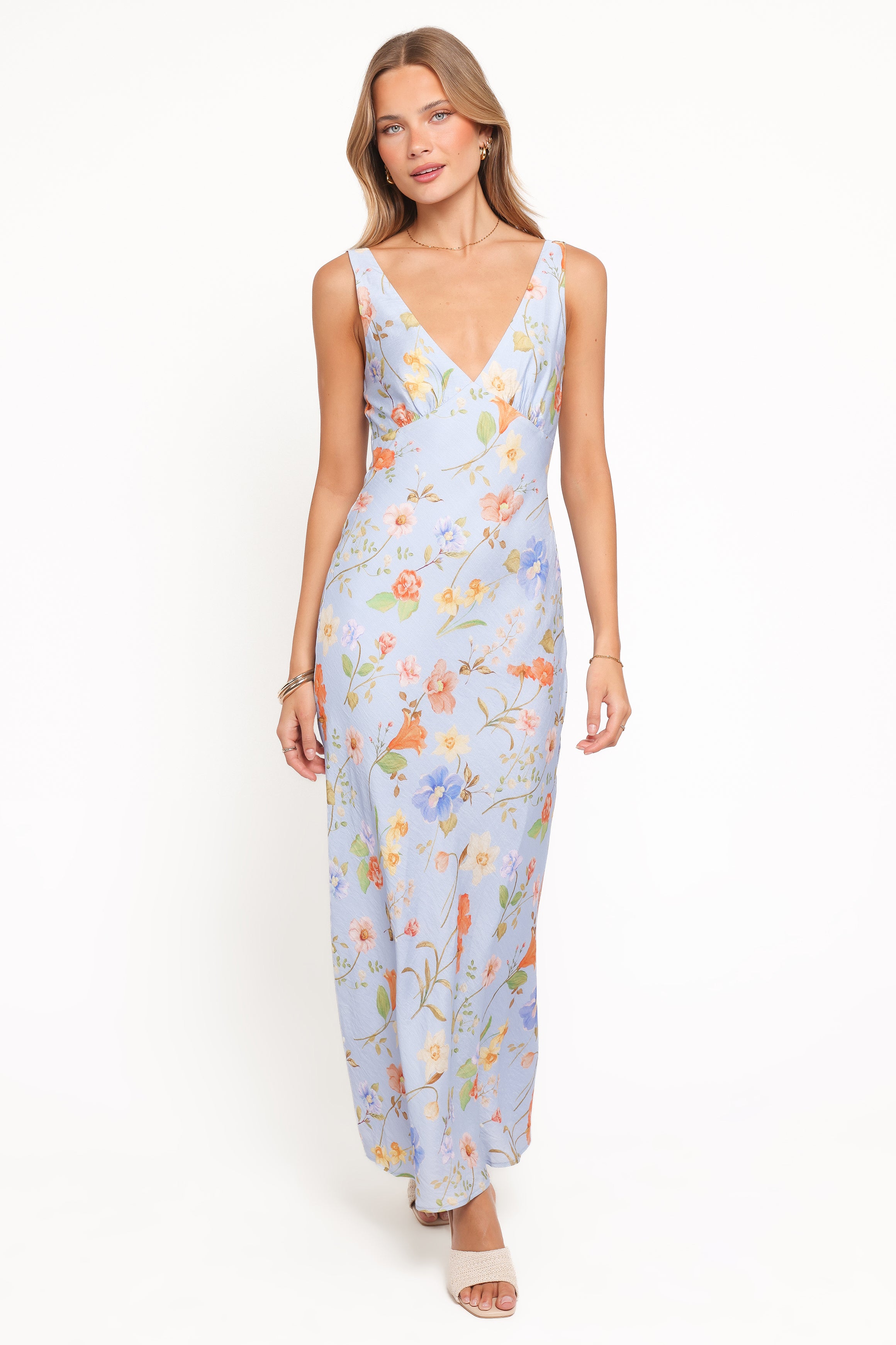 Lunaria Maxi Dress - Blue Floral