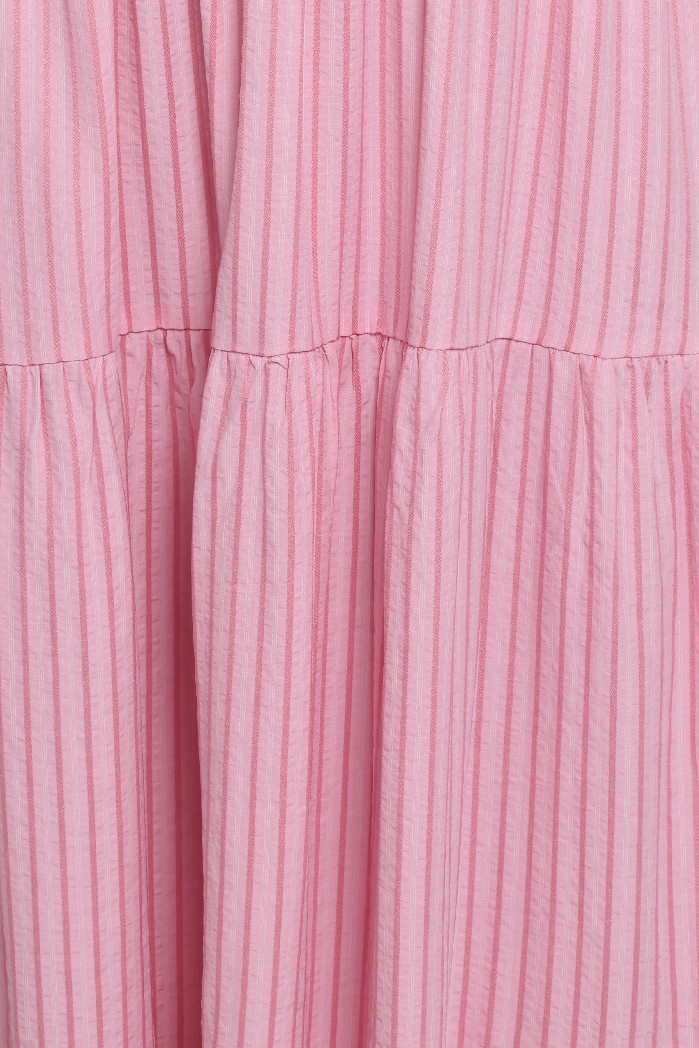 Maisie Strapless Midi Dress - Pink Stripe