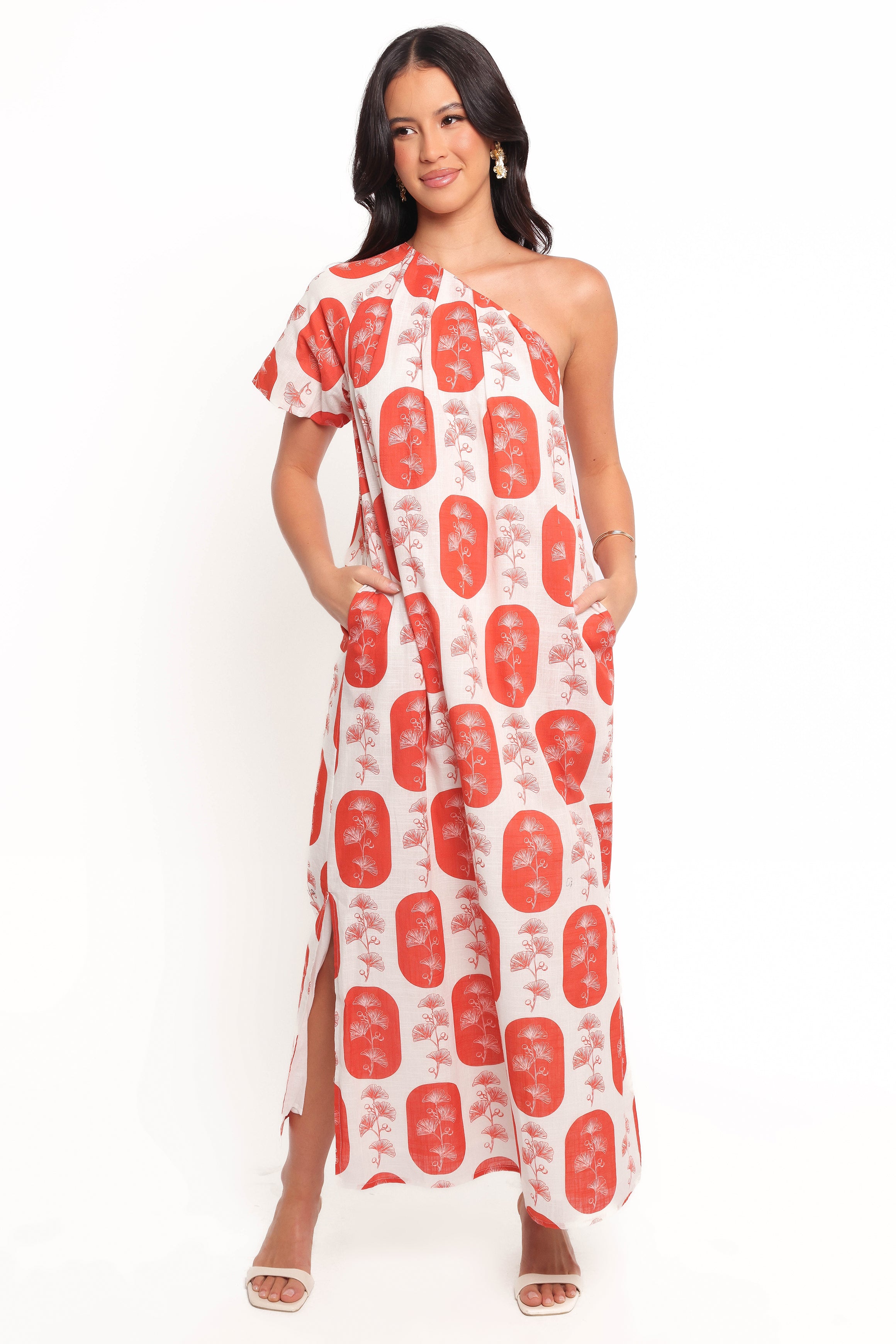 Mary Maxi Dress - Red/White