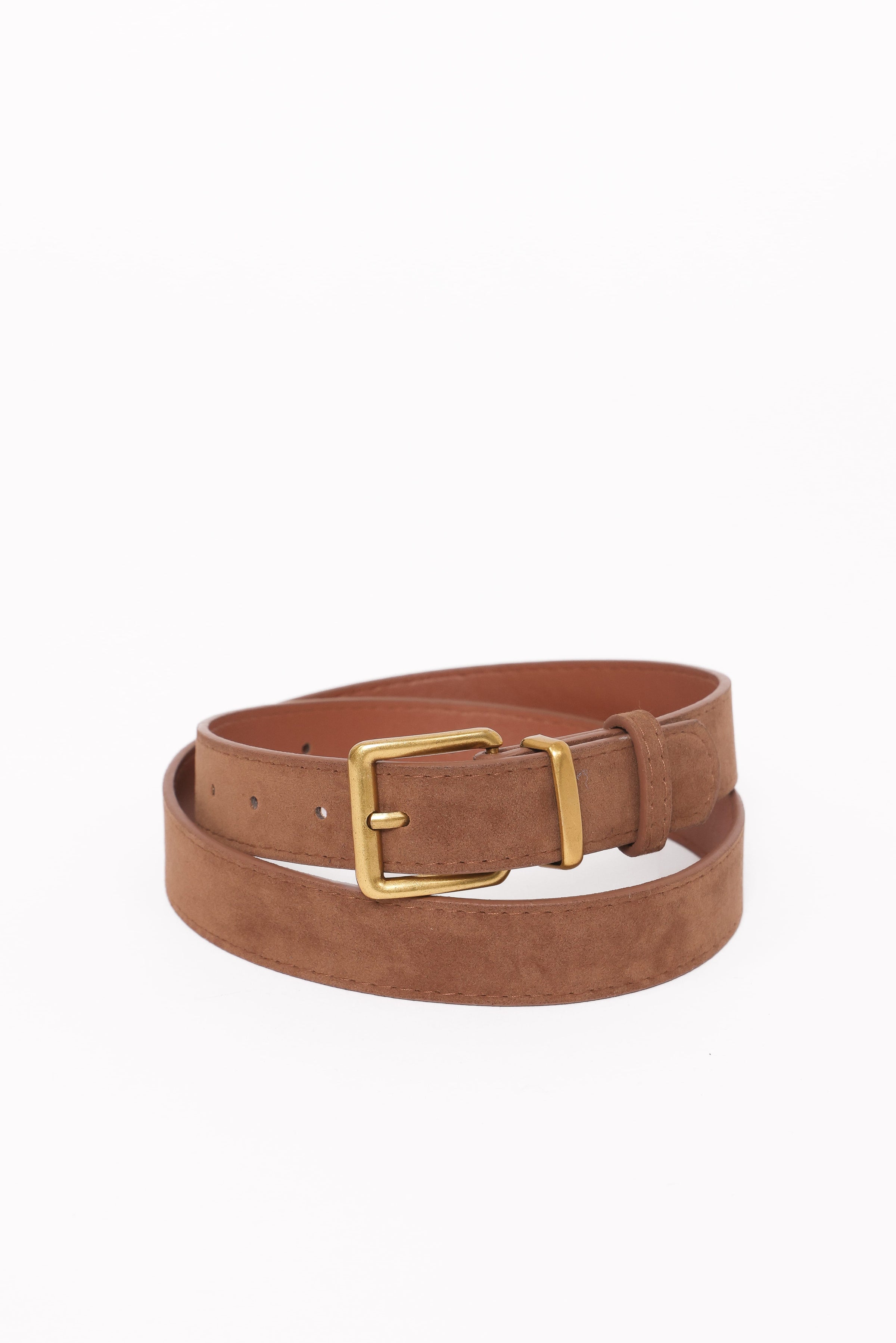 Mason Suede Belt - Brown