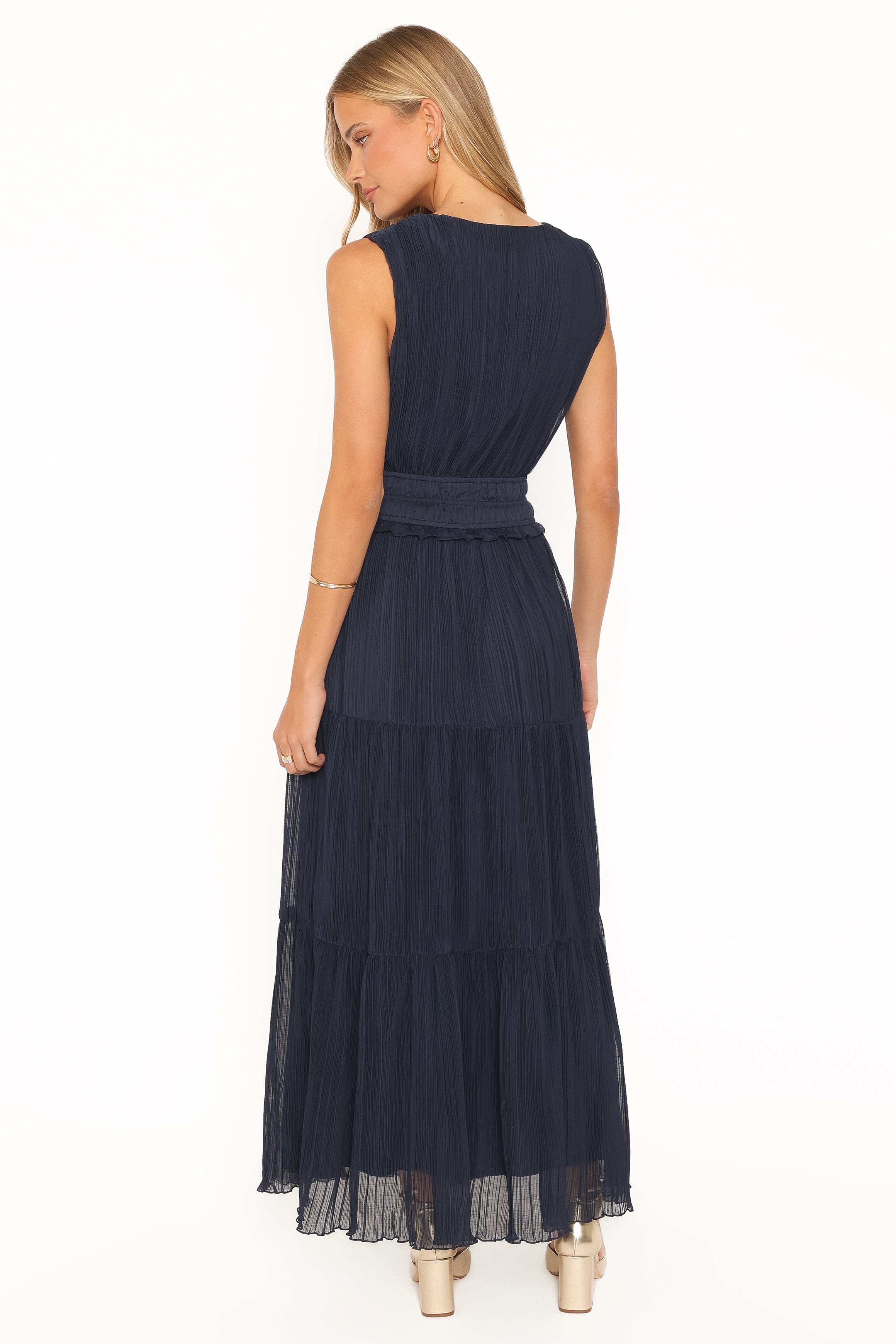 Maven Plisse Maxi Dress - Navy