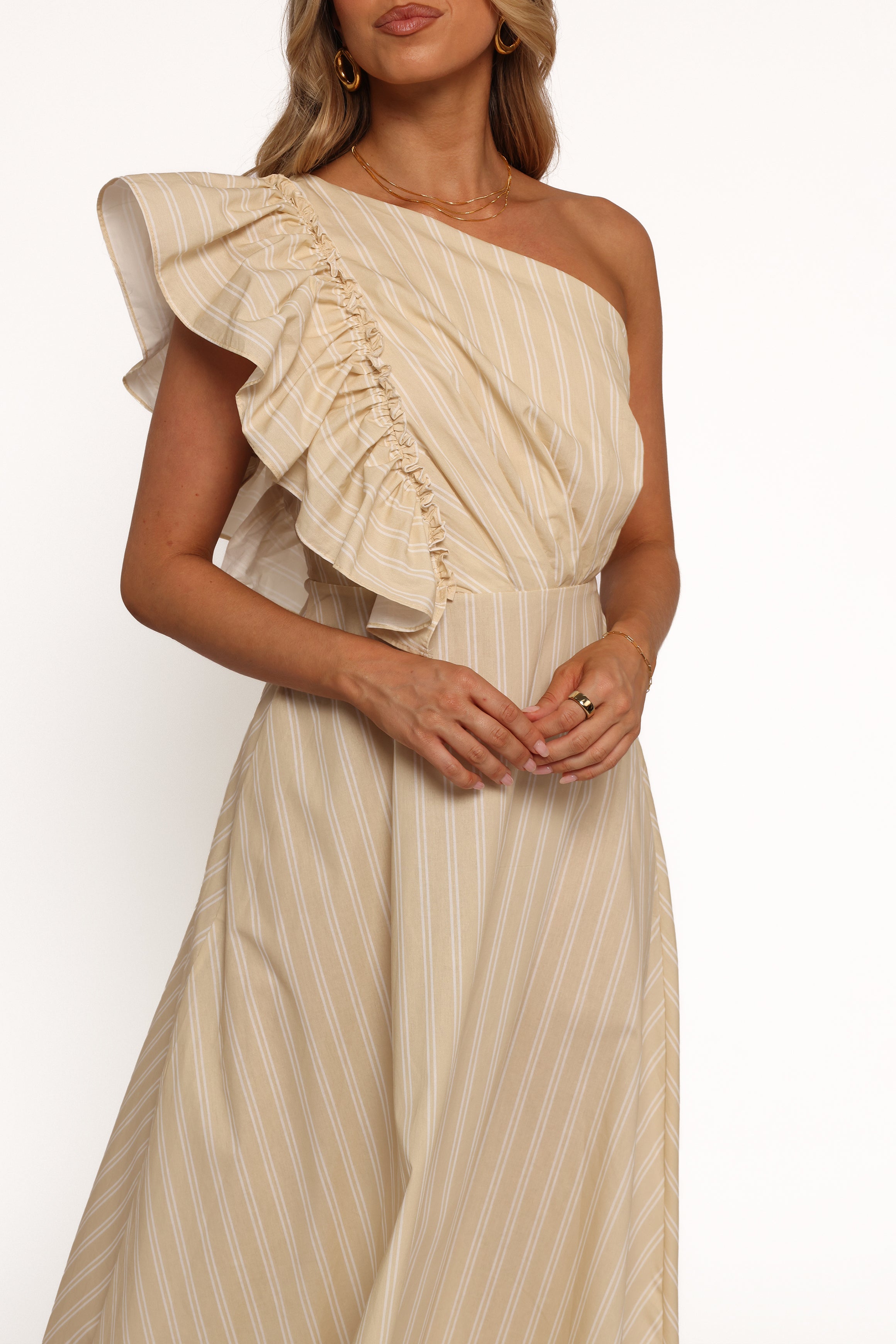 Meggy Maxi Dress - Sand/White