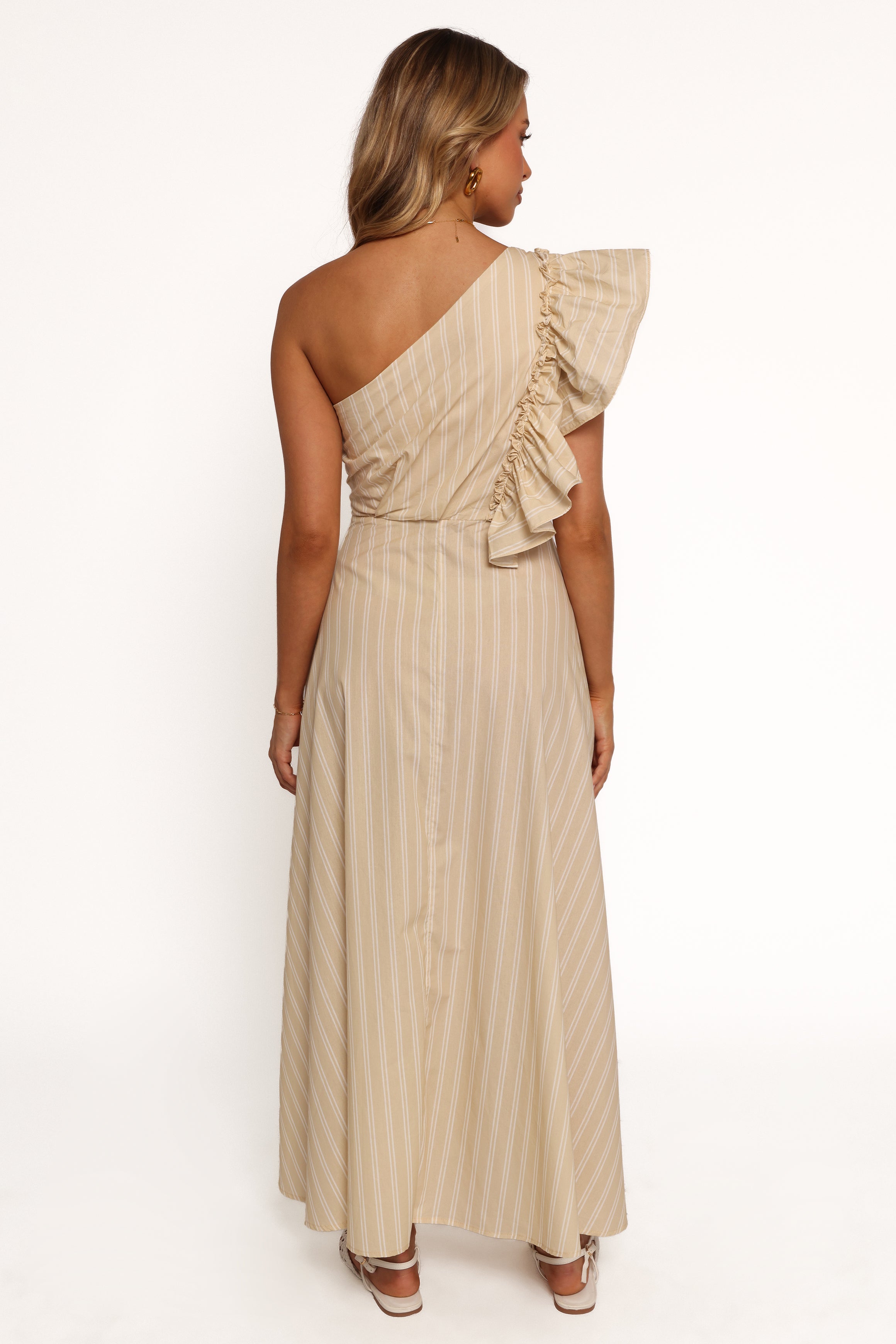 Meggy Maxi Dress - Sand/White