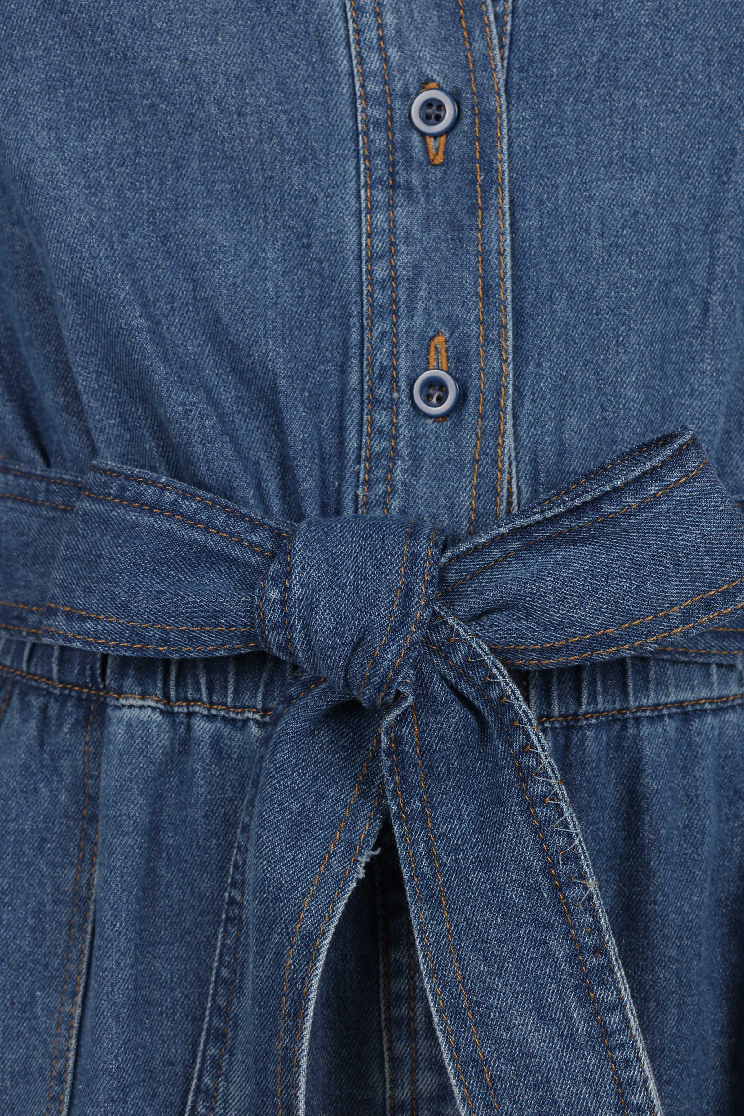 Mia Romper - Medium Denim