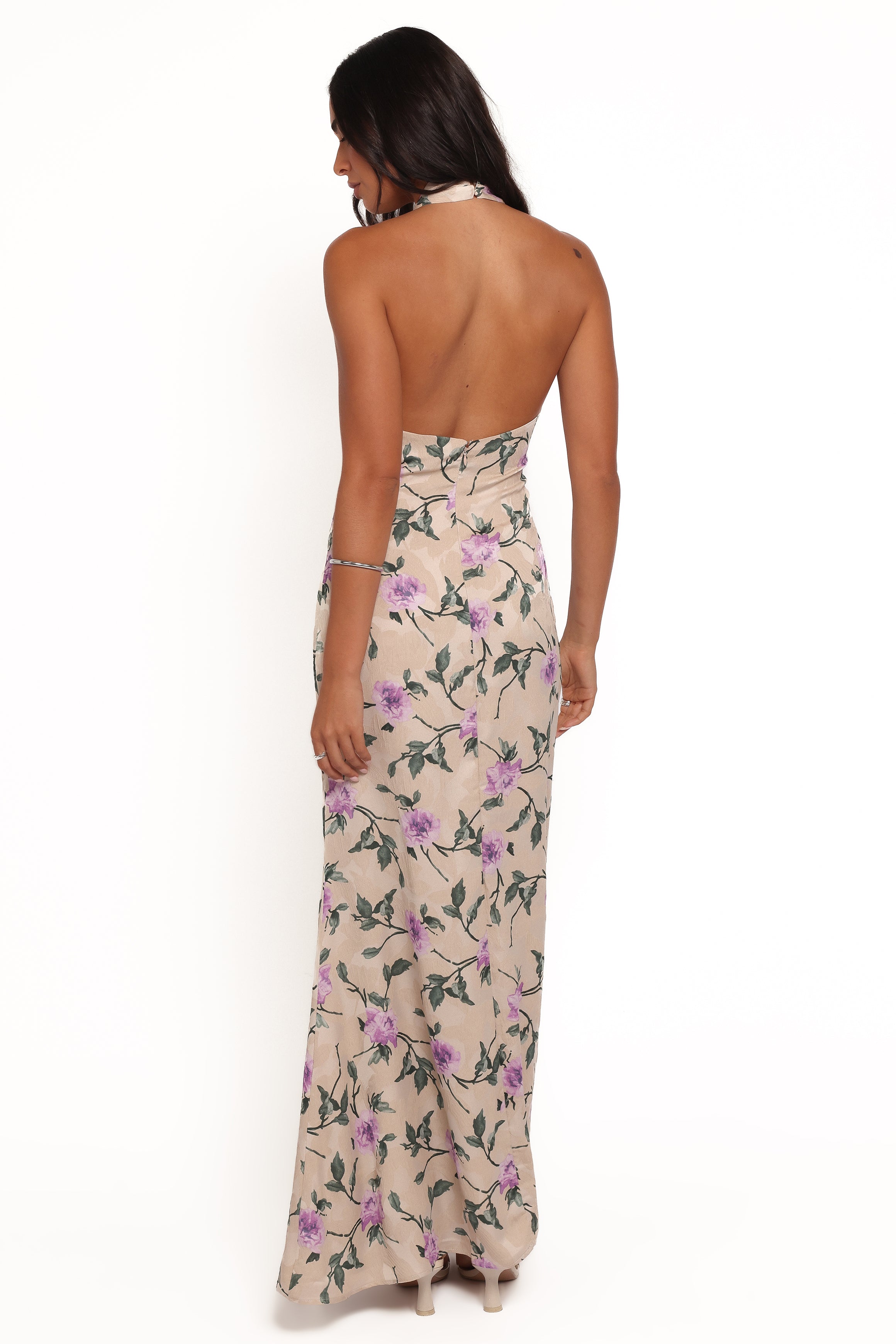 Mila Halterneck Maxi Dress - Purple Floral