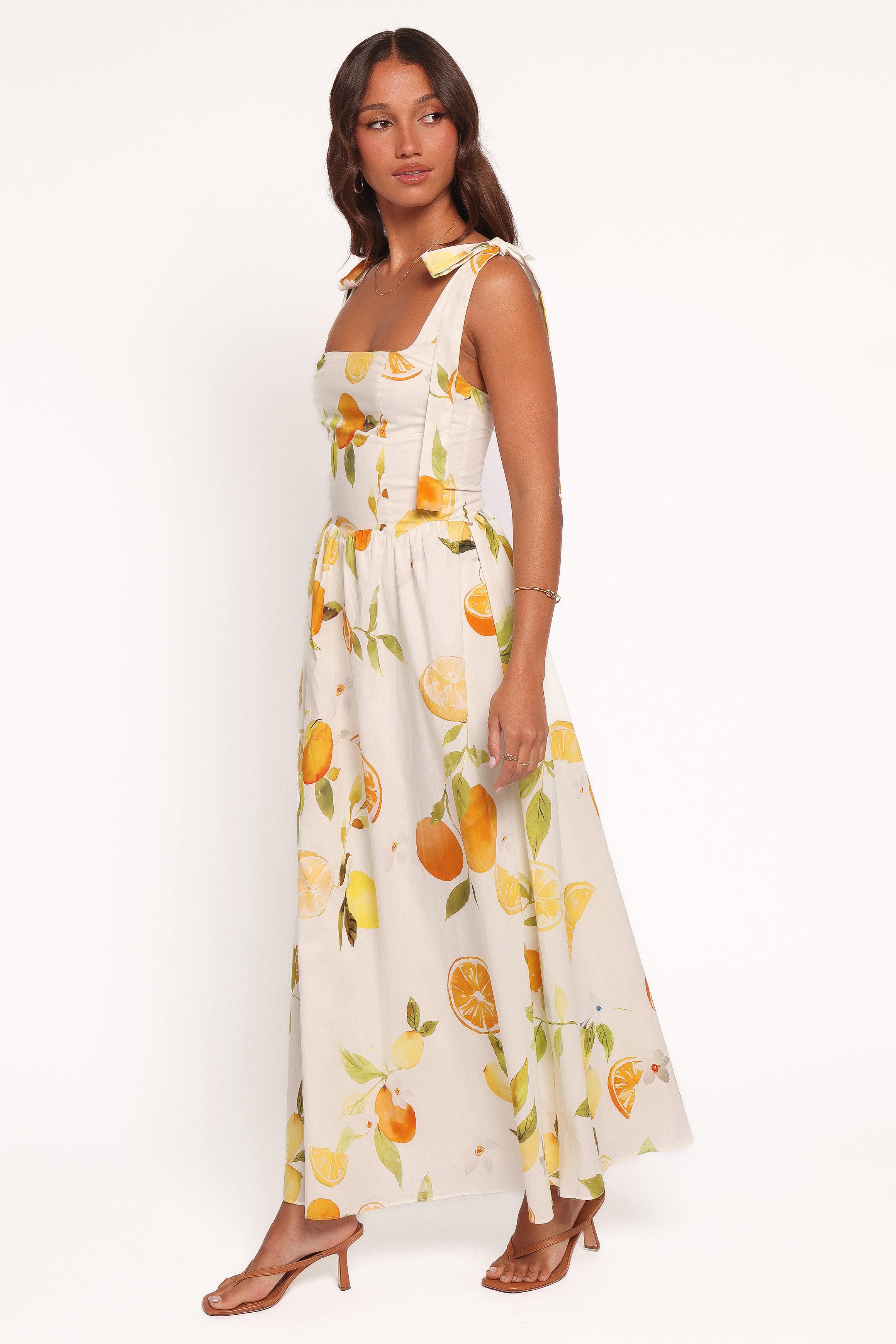 Mirea Midi Dress - Lemon Print