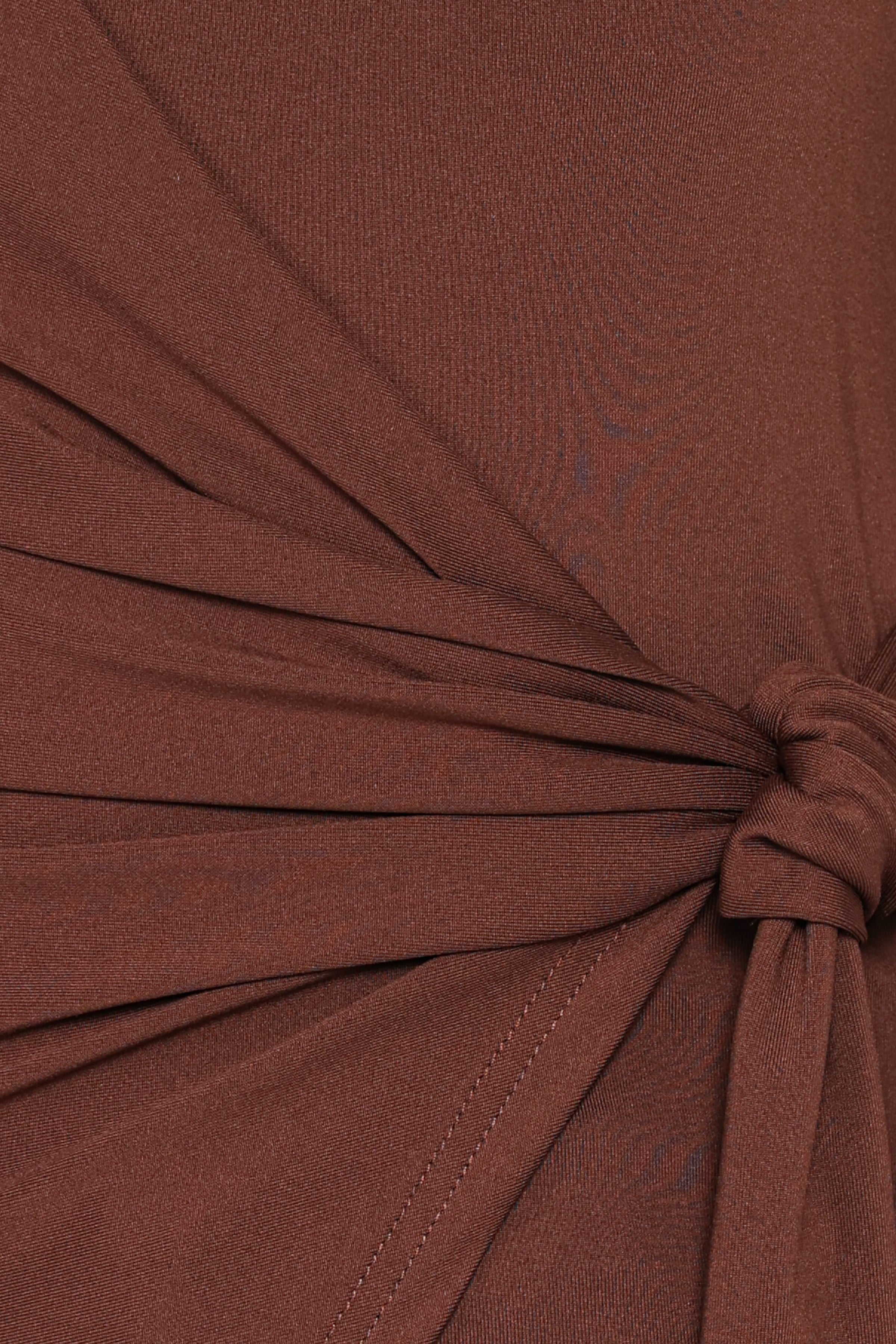 Noah Gathered Knit Top - Chocolate