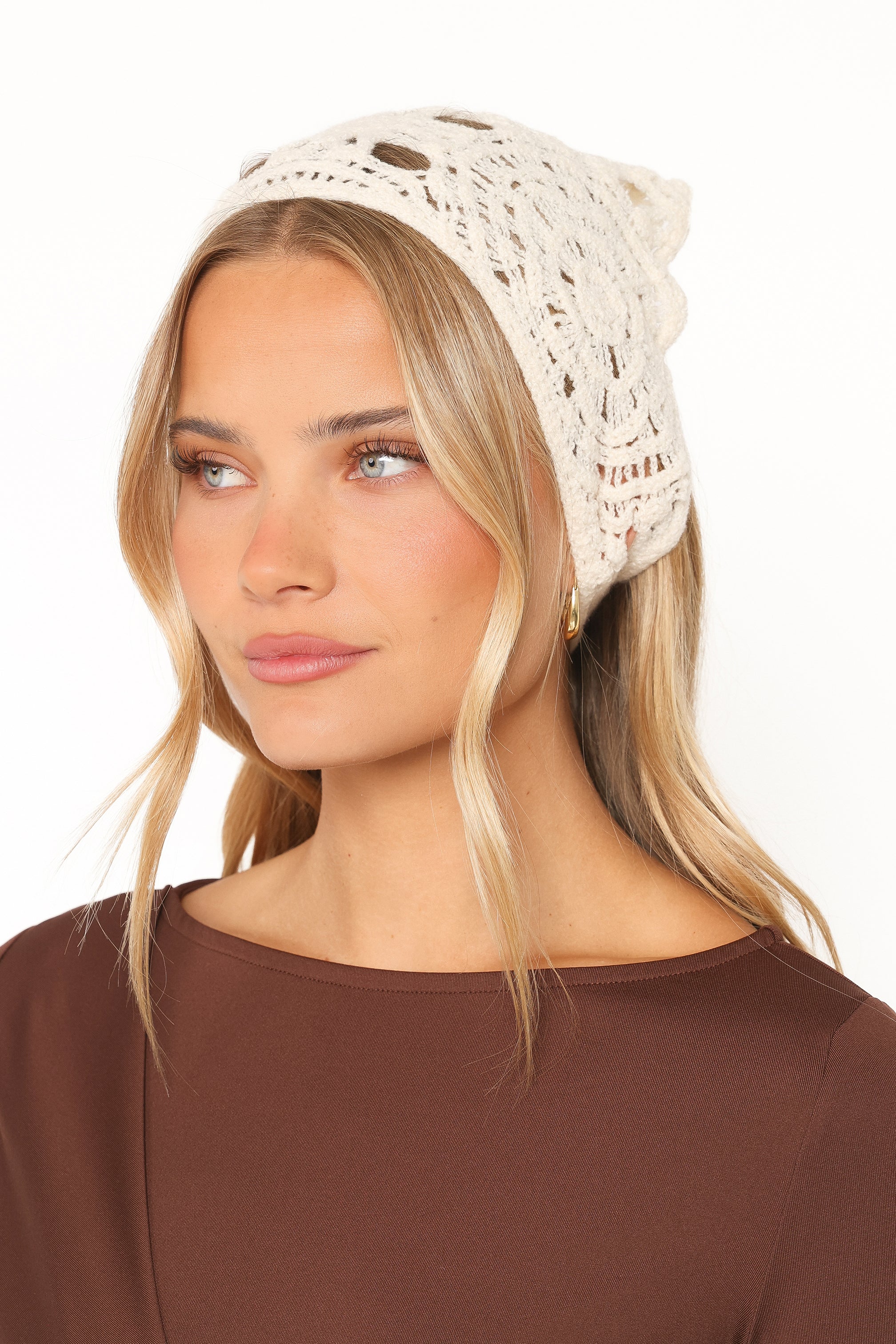 Sabrina Crochet Bandana - White
